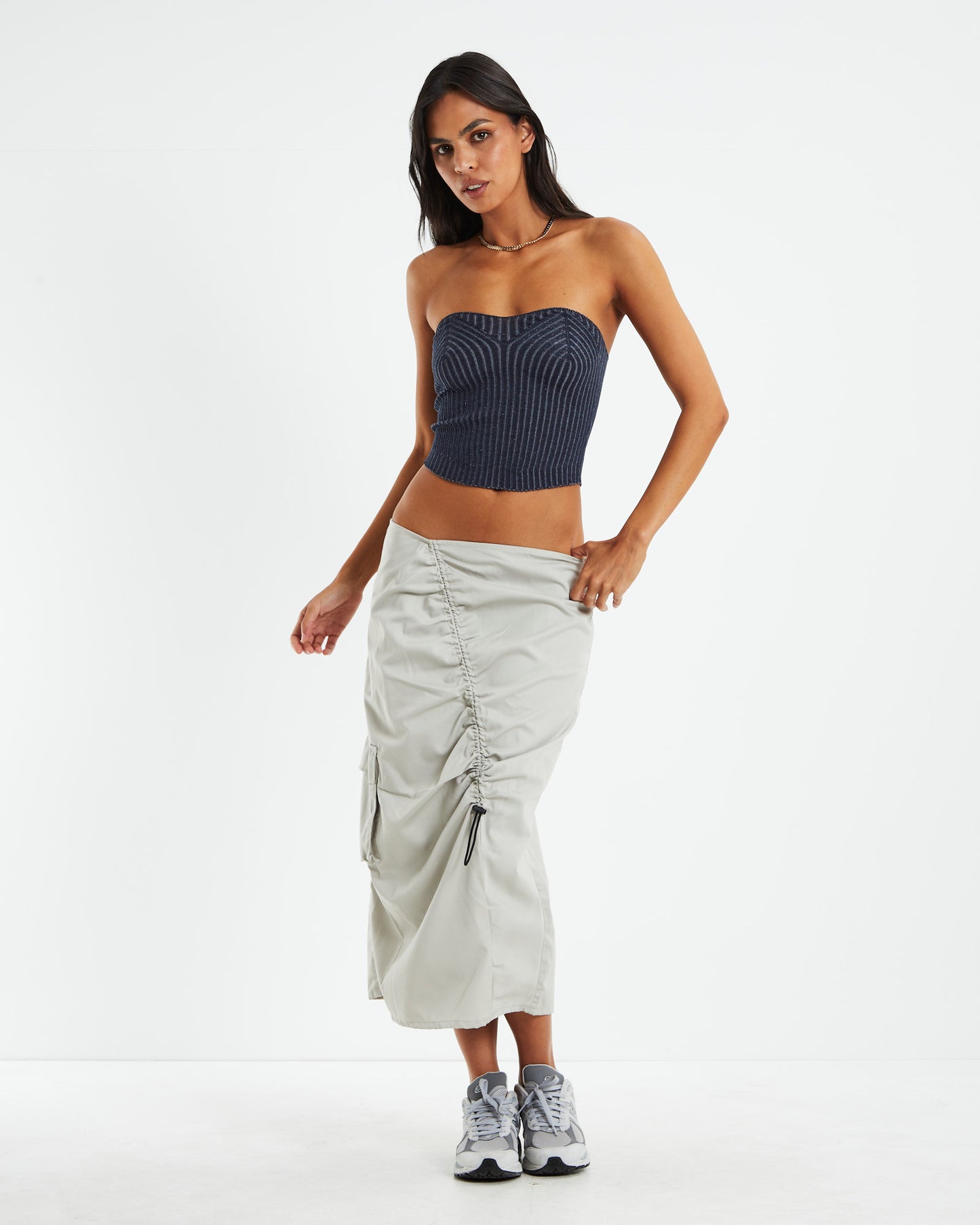 Sinan Tube Top Two Tone Navy