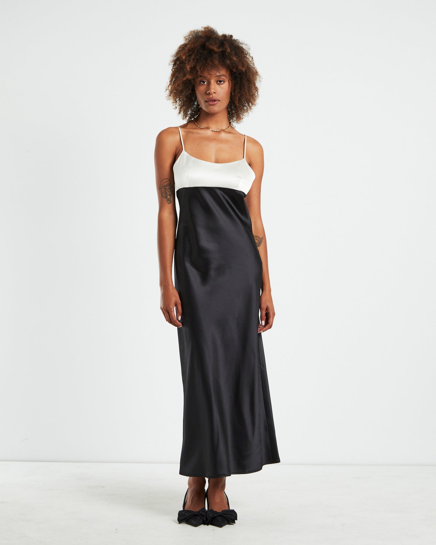 Amanda Colour Block Slip Dress Black/WHite
