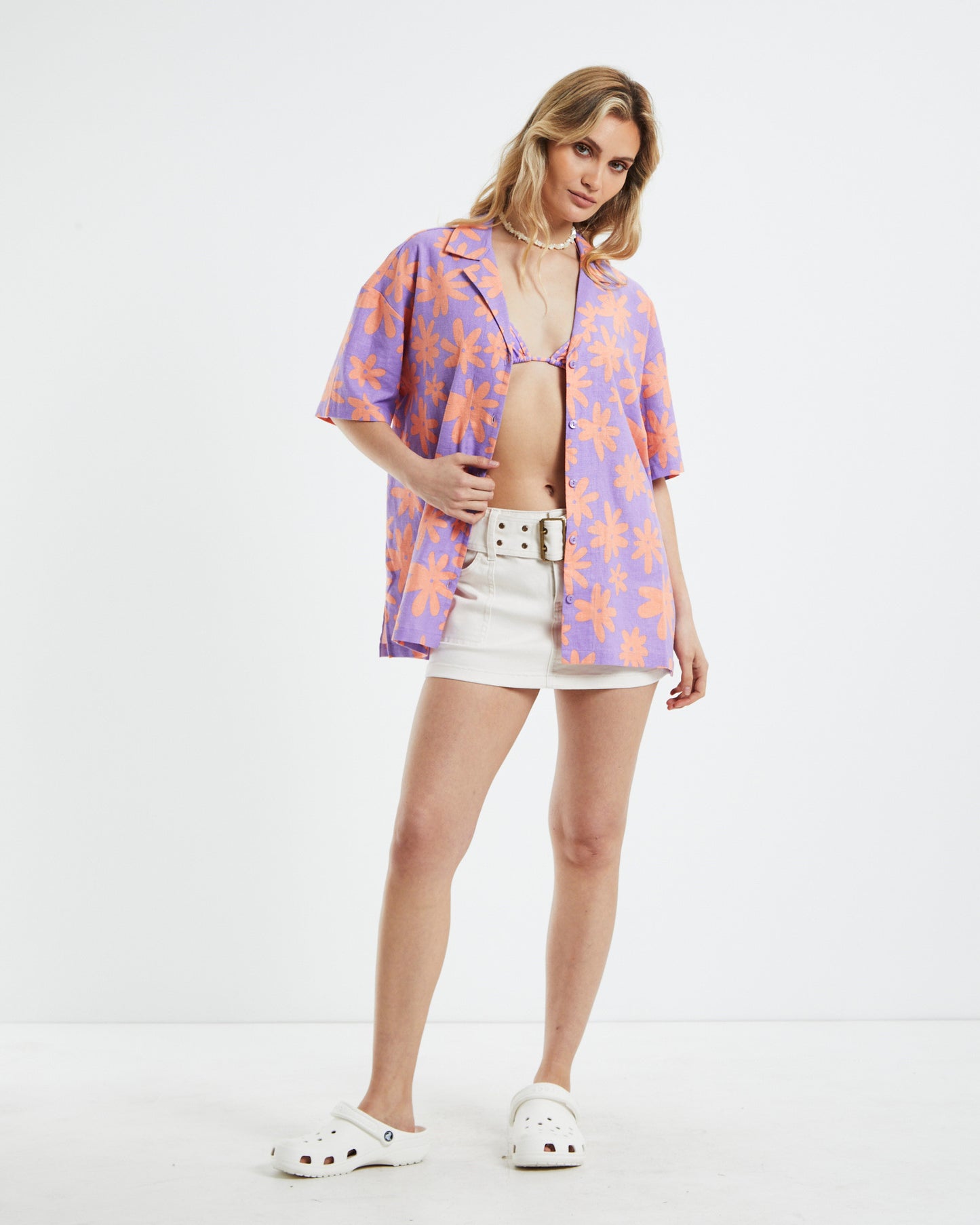 Leanna Happy Place Aloha Shirt Purple