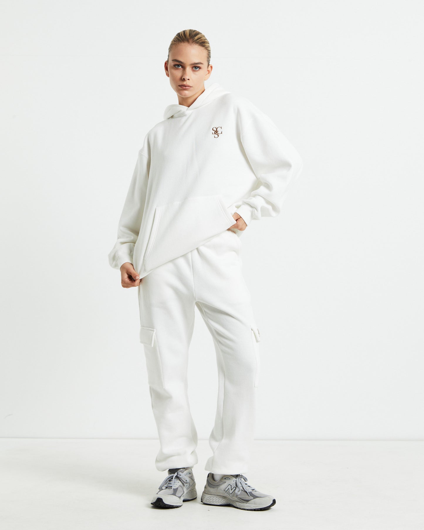 Dom Fleece Track Pants White