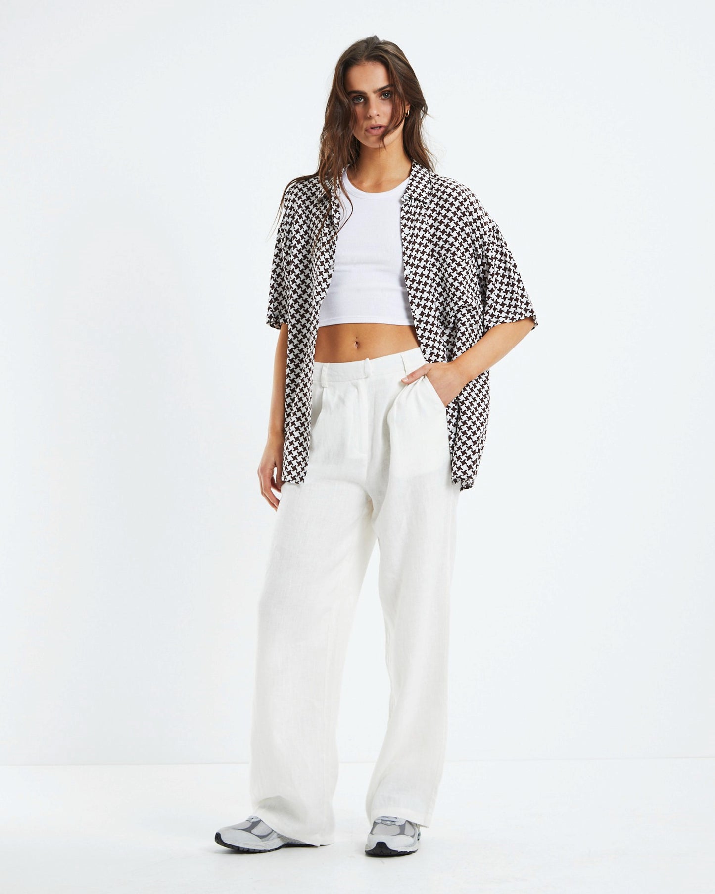 Jaylah Linen Slouch Trousers Cream