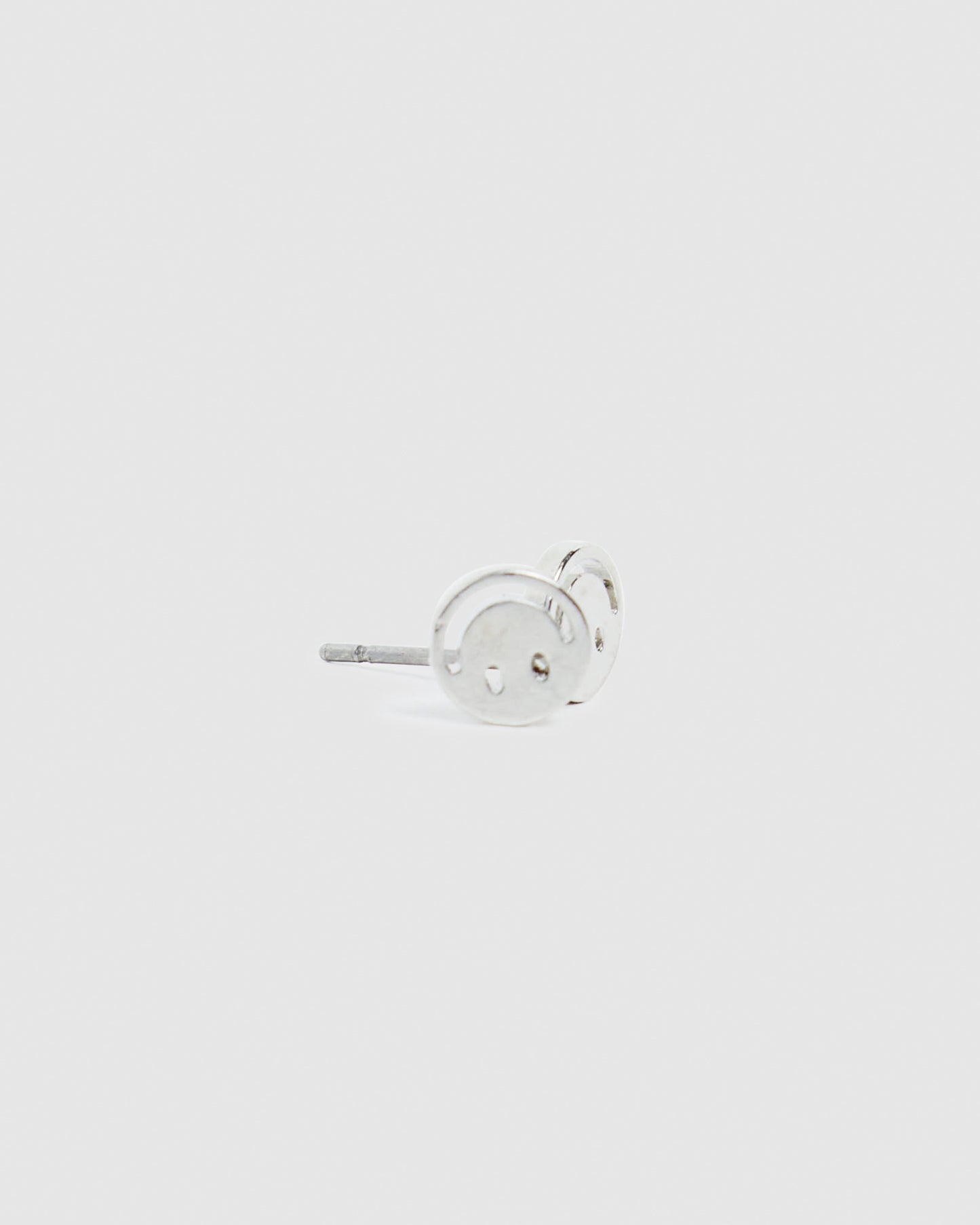 Smiley Huggie Earring Set Silver