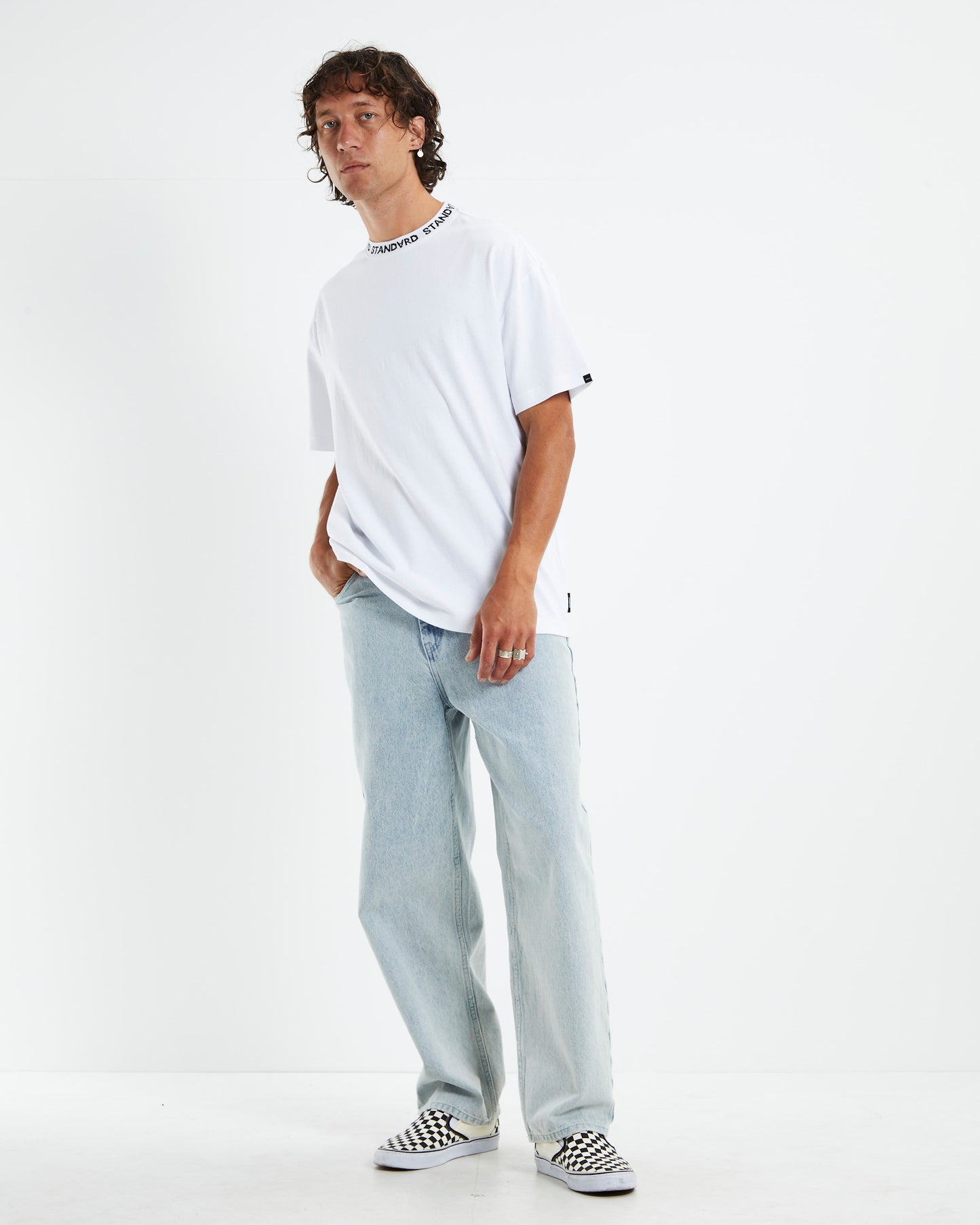 Collar Short Sleeve T-Shirt White