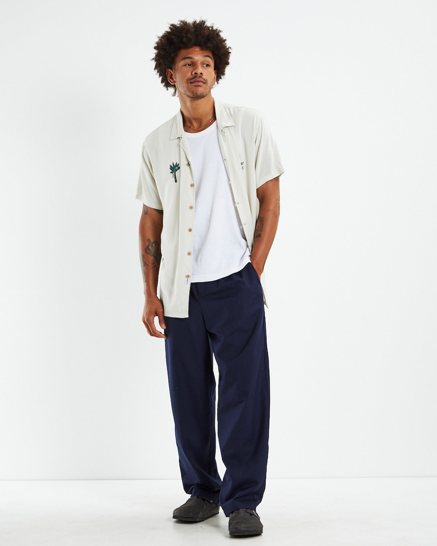 Ripe Short Sleeve Shirt Dirty White