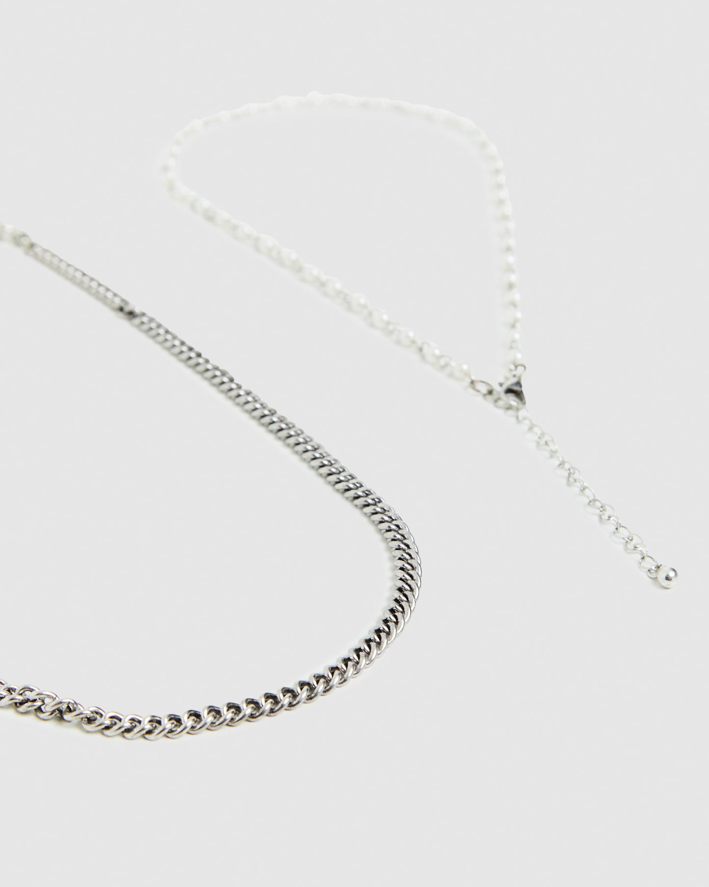 Pearl Necklace 2 Pack Silver Multi
