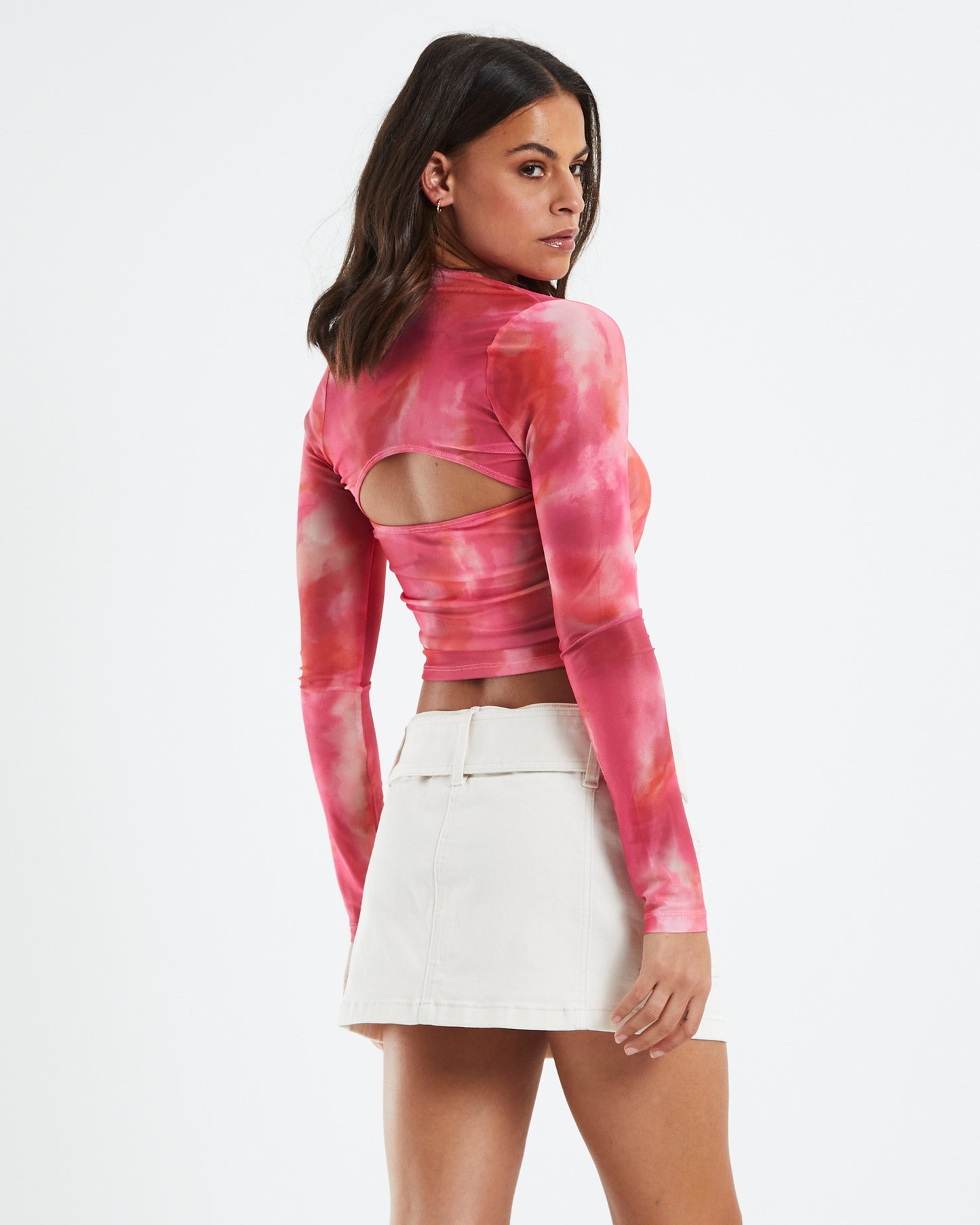 Kouna Bandeau Top Abstract Blurred Pink