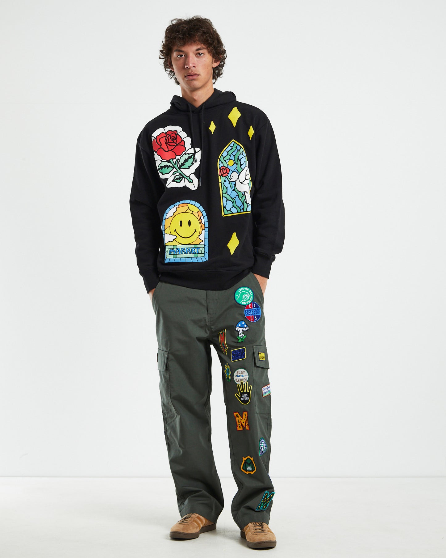 Smiley Cathedral Glass Hoodie Black