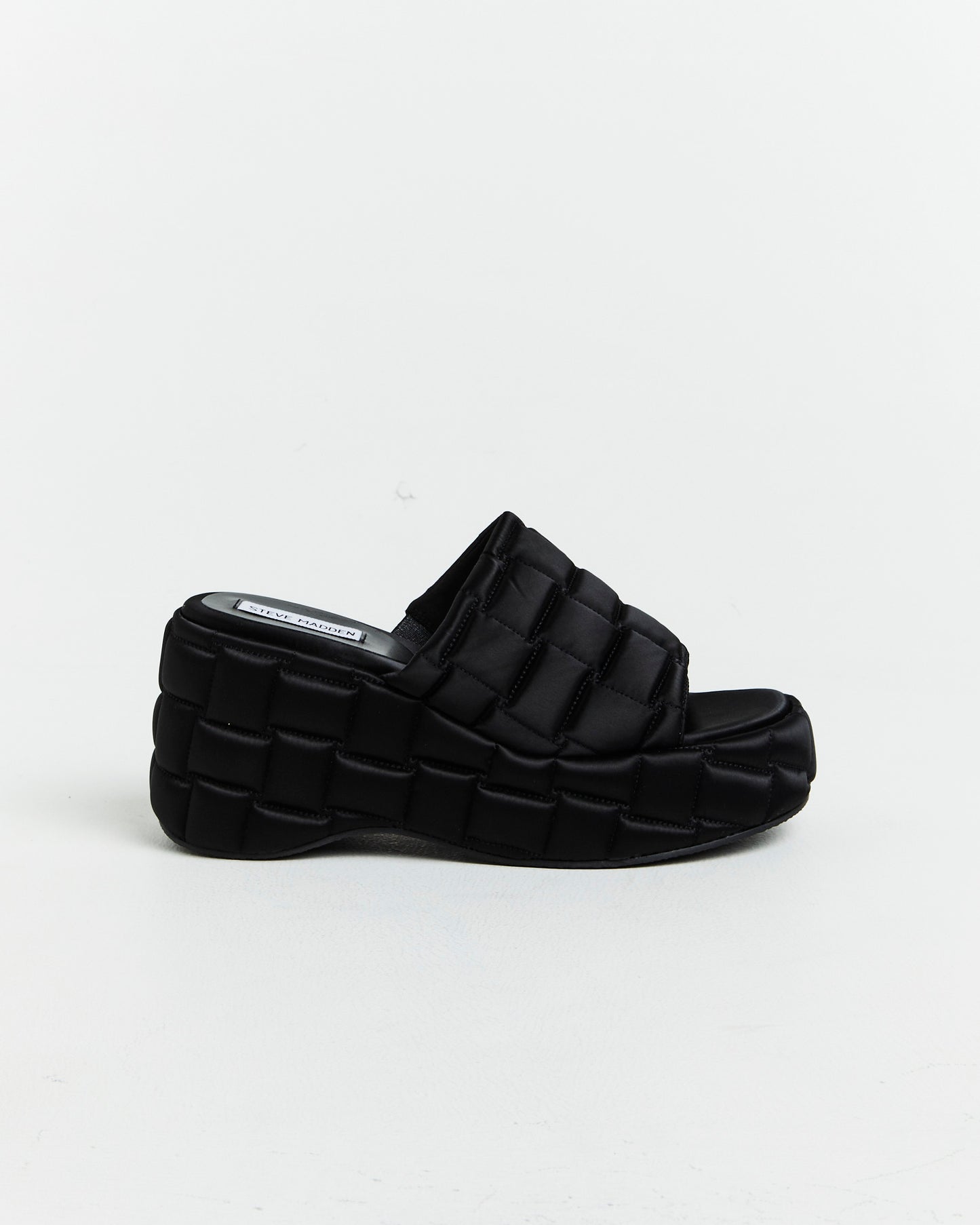 LA VOOM Satin Sandals in Black