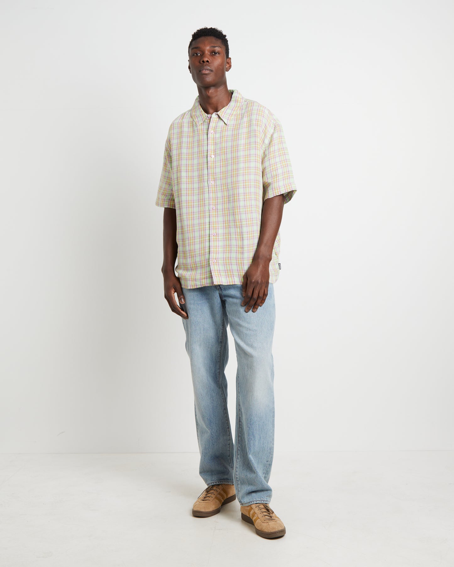 Kali Hemp Check Short Sleeve Shirt in Multi