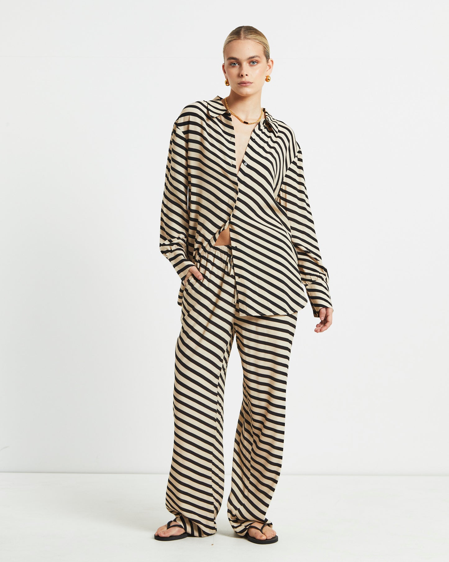 Morgan Printed Crepe Long Sleeve Shirt in Assorted