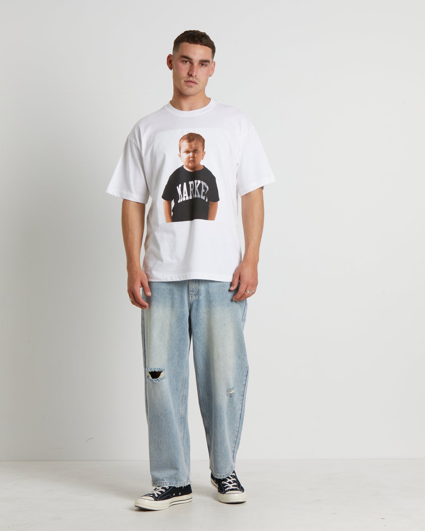 Hasbulla Photo Short Sleeve T-Shirt in White