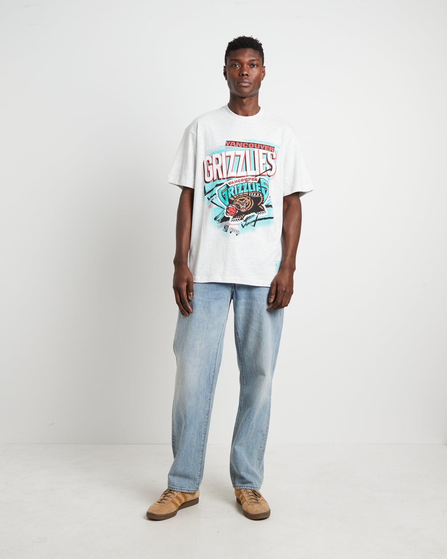 Grizzlies Abstract Short Sleeve T-Shirt in Silver Marle