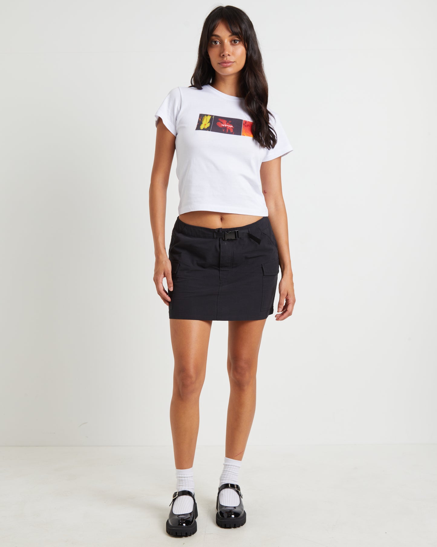 Bloom Recycled Baby Tee in White