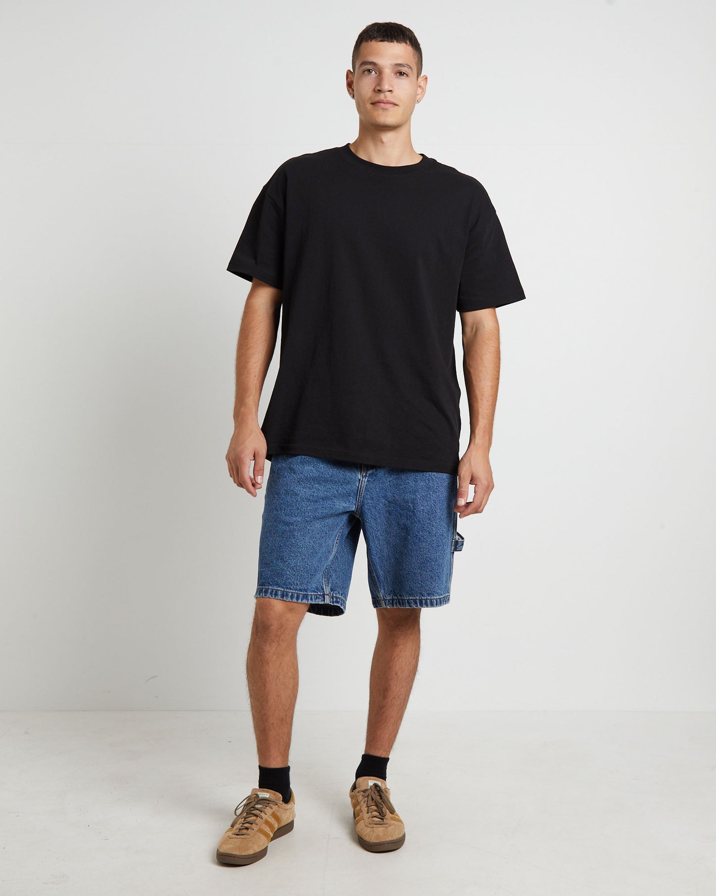 Fitzroy Carpenter Denim Shorts in Midwash Blue
