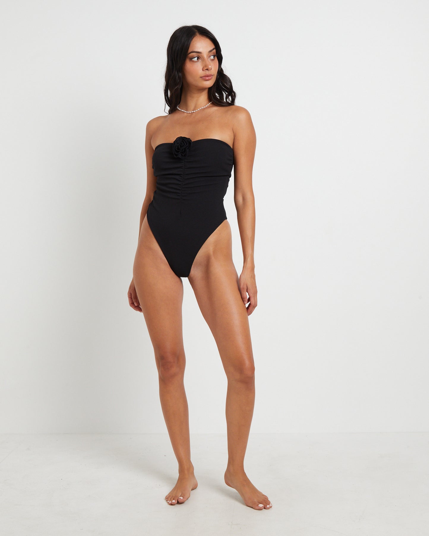 Banksy Corsage One Piece in Black