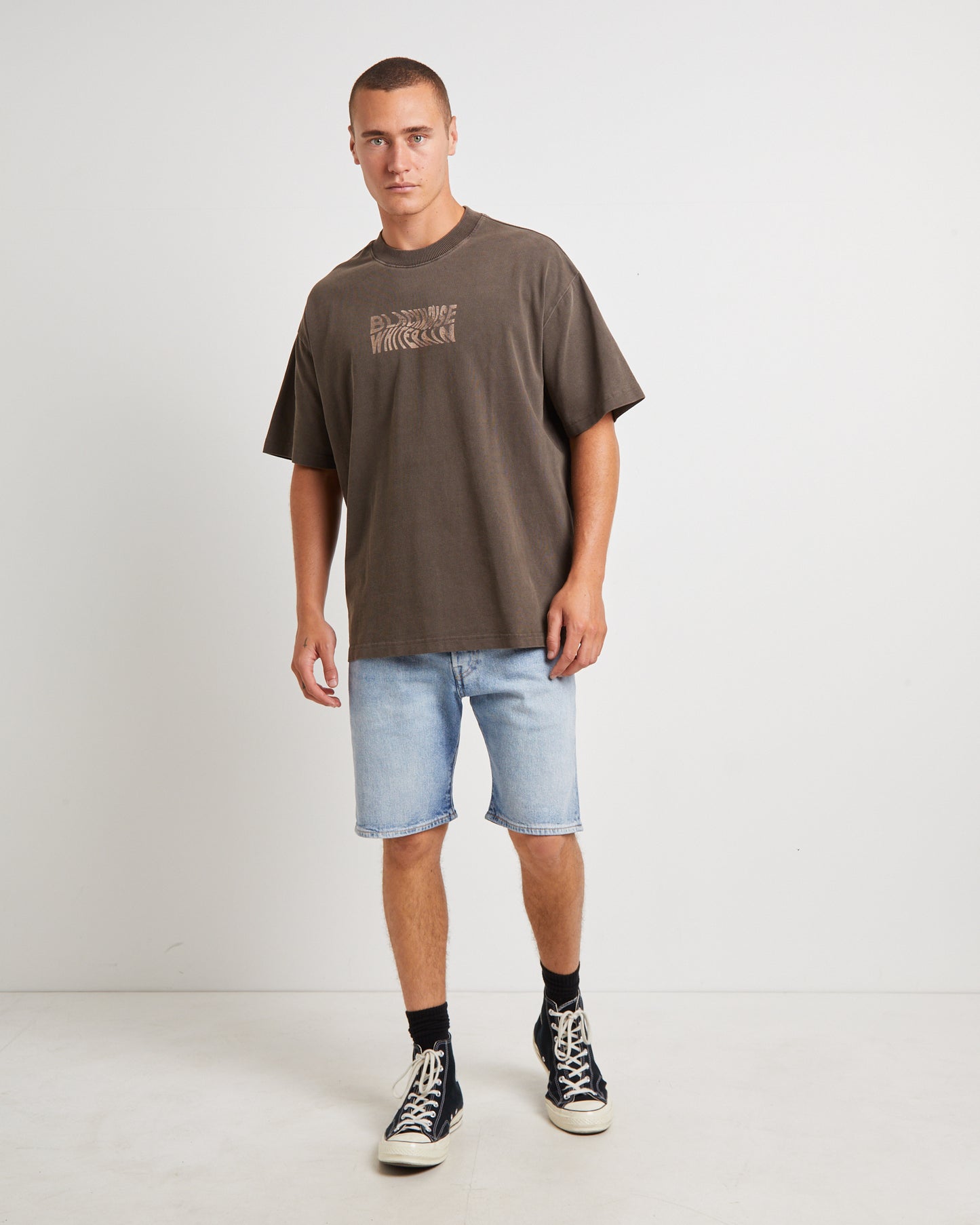 Warped Short Sleeve T-Shirt in Umber Brown