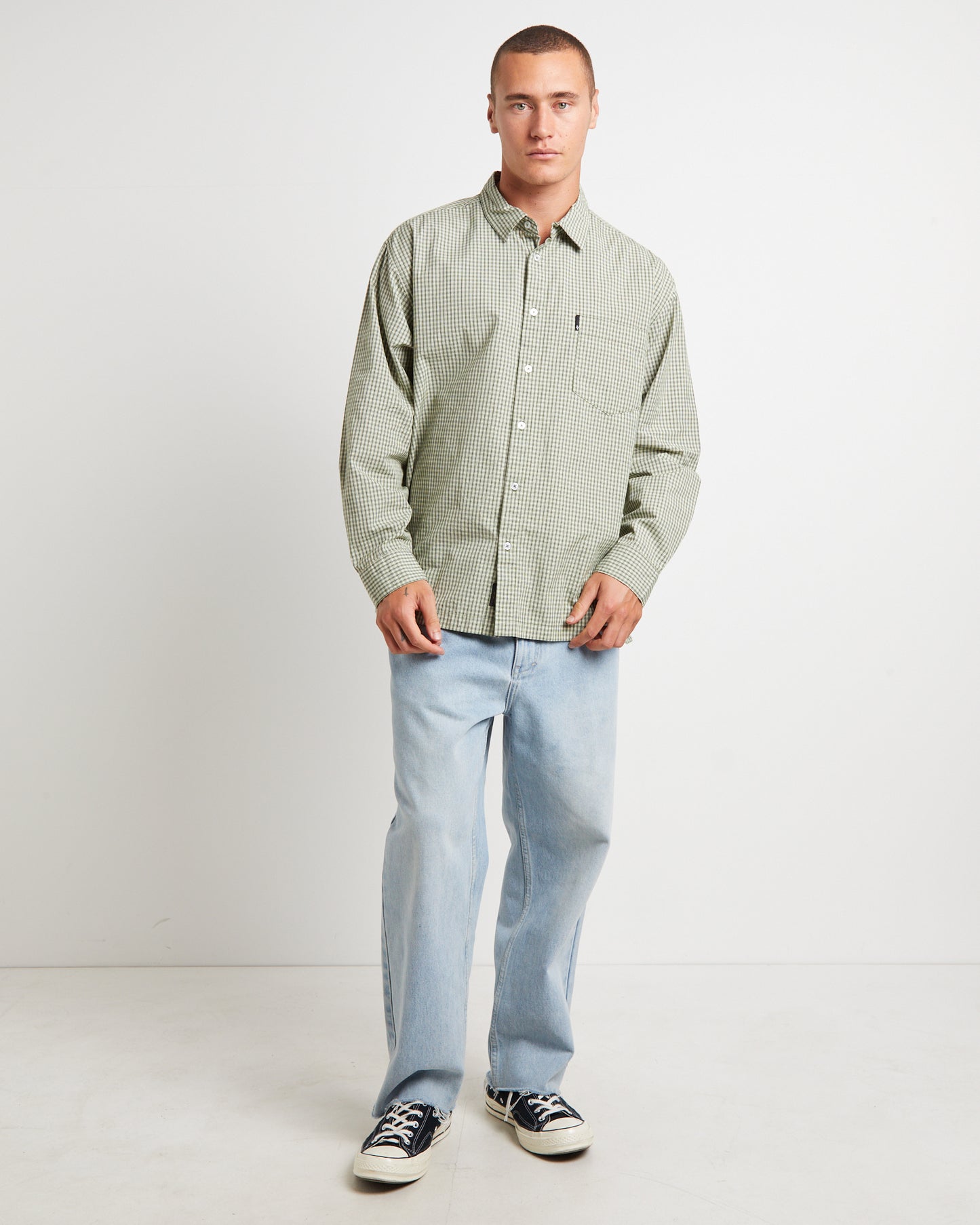 Skate Long Sleeve Shirt in Fatigue Green
