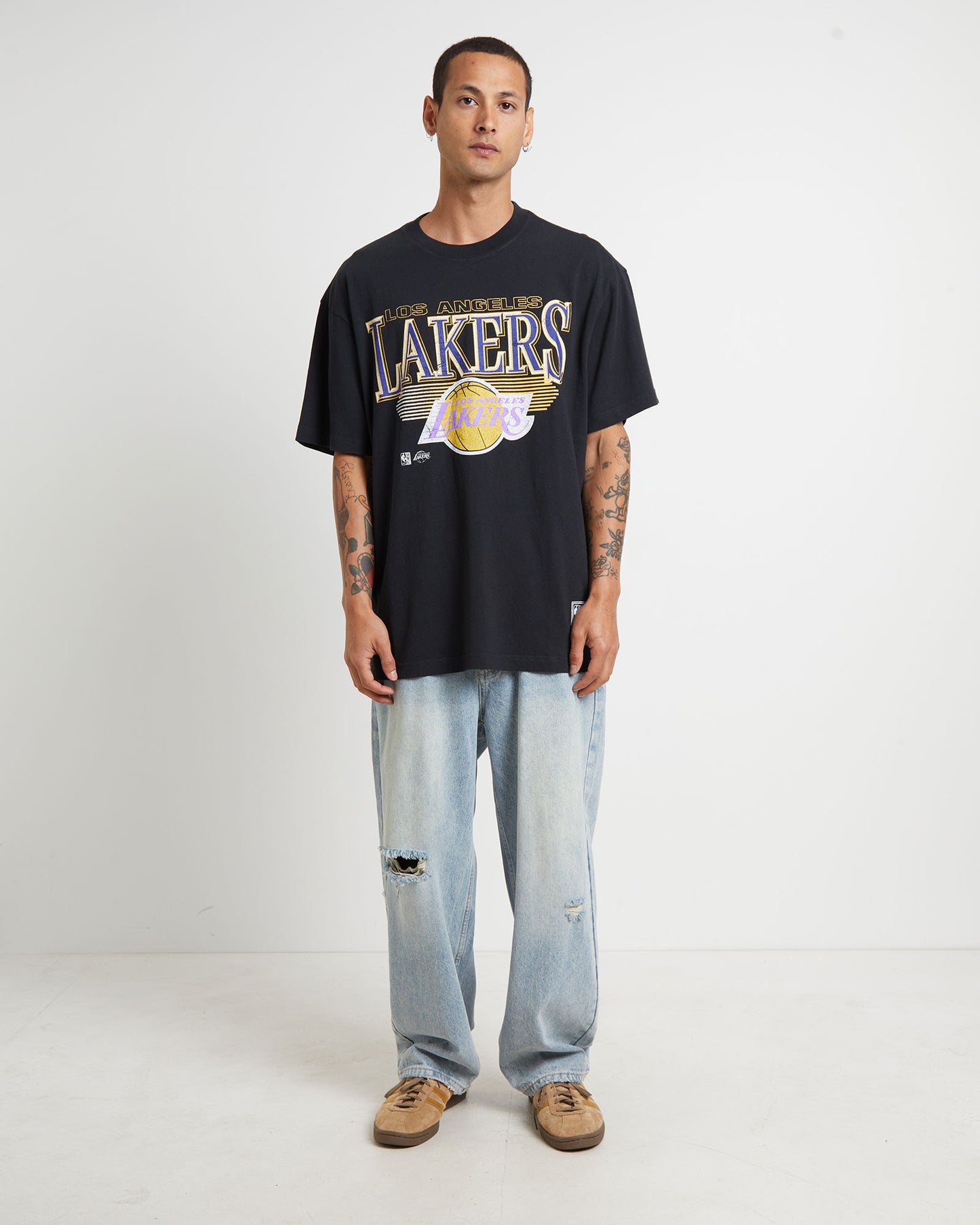 Underscore Lakers Short Sleeve T-Shirt in Faded Black
