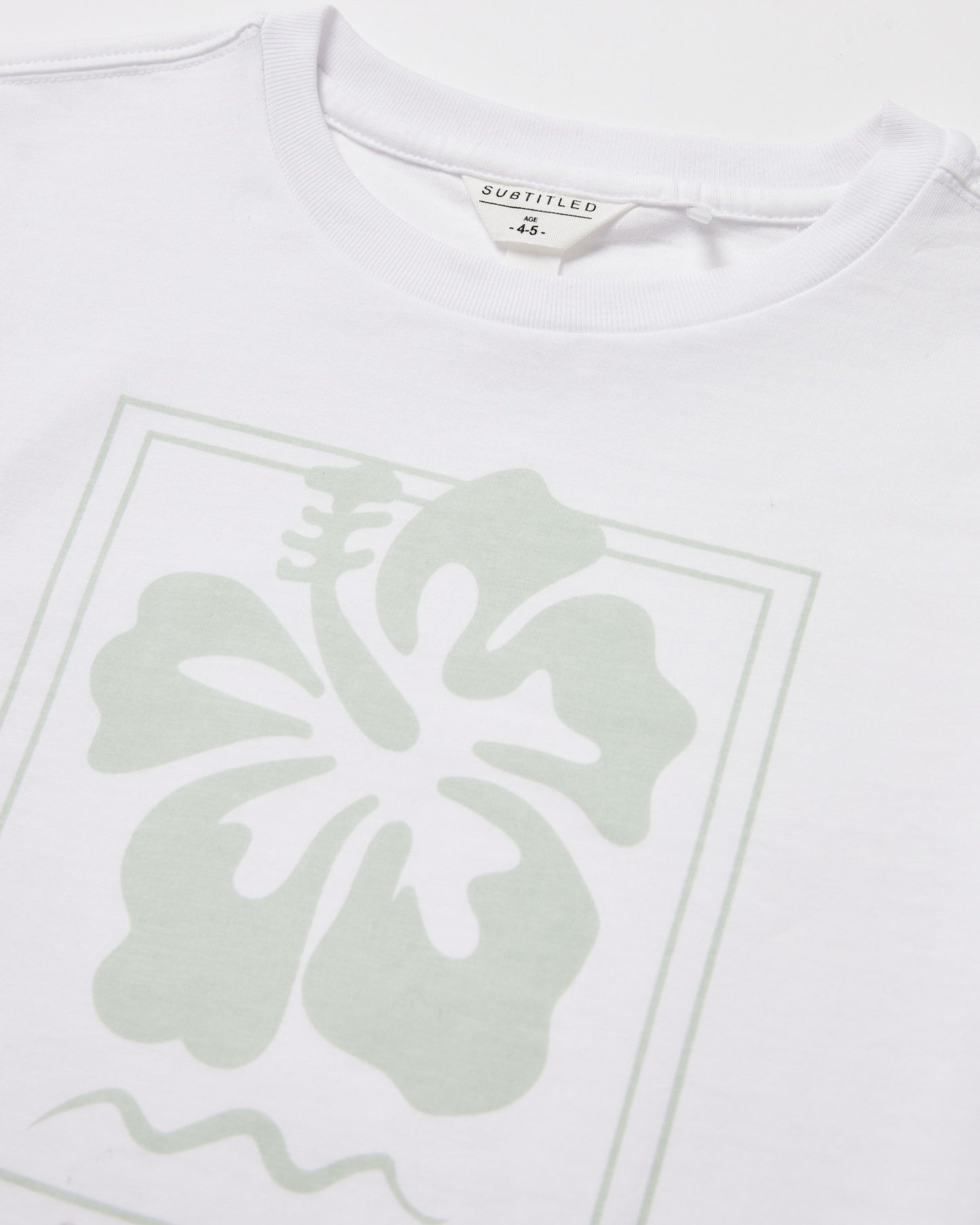 Girls Hibiscus Oversized T-Shirt in White