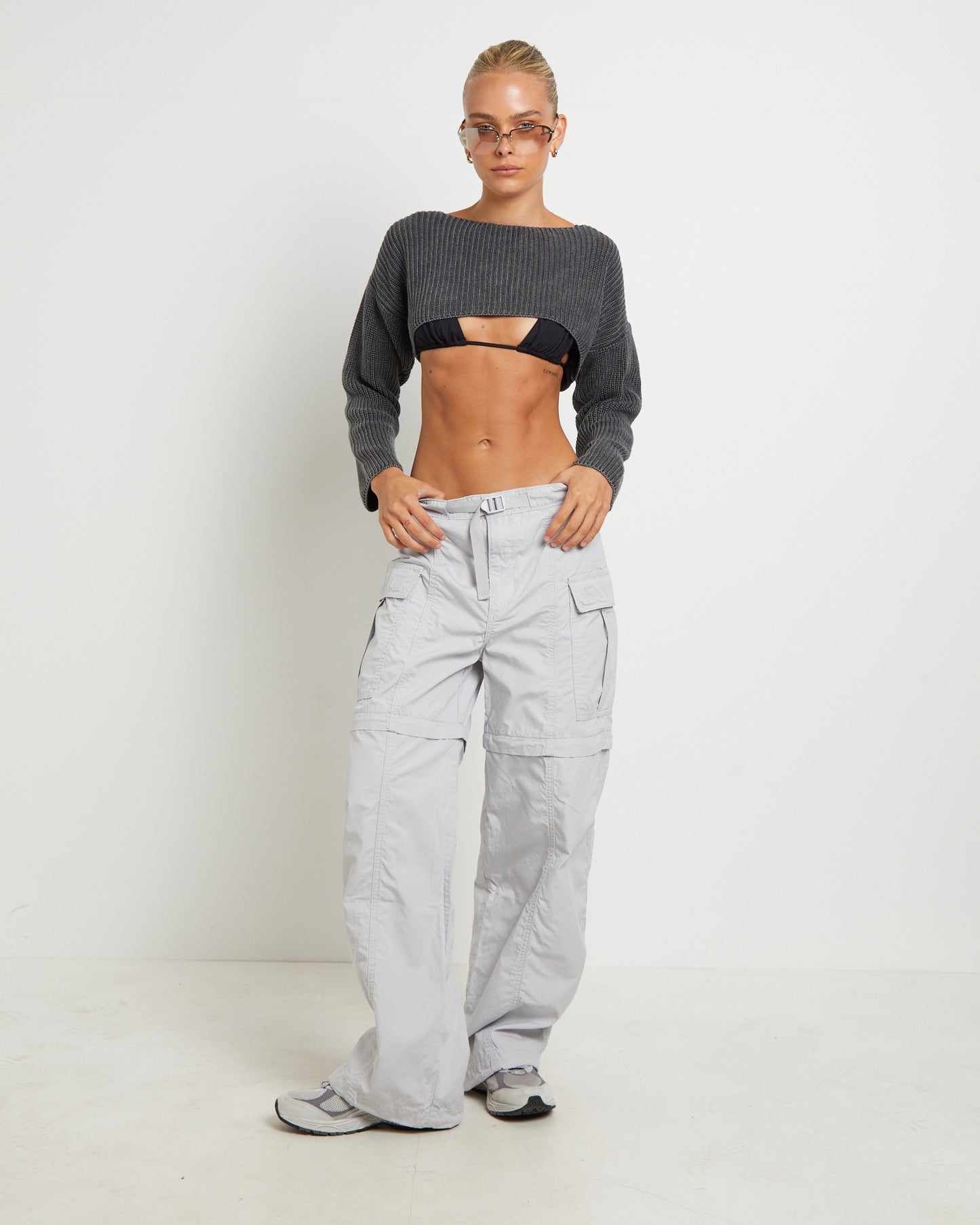 BDG Acid Wash Shrug in Charcoal