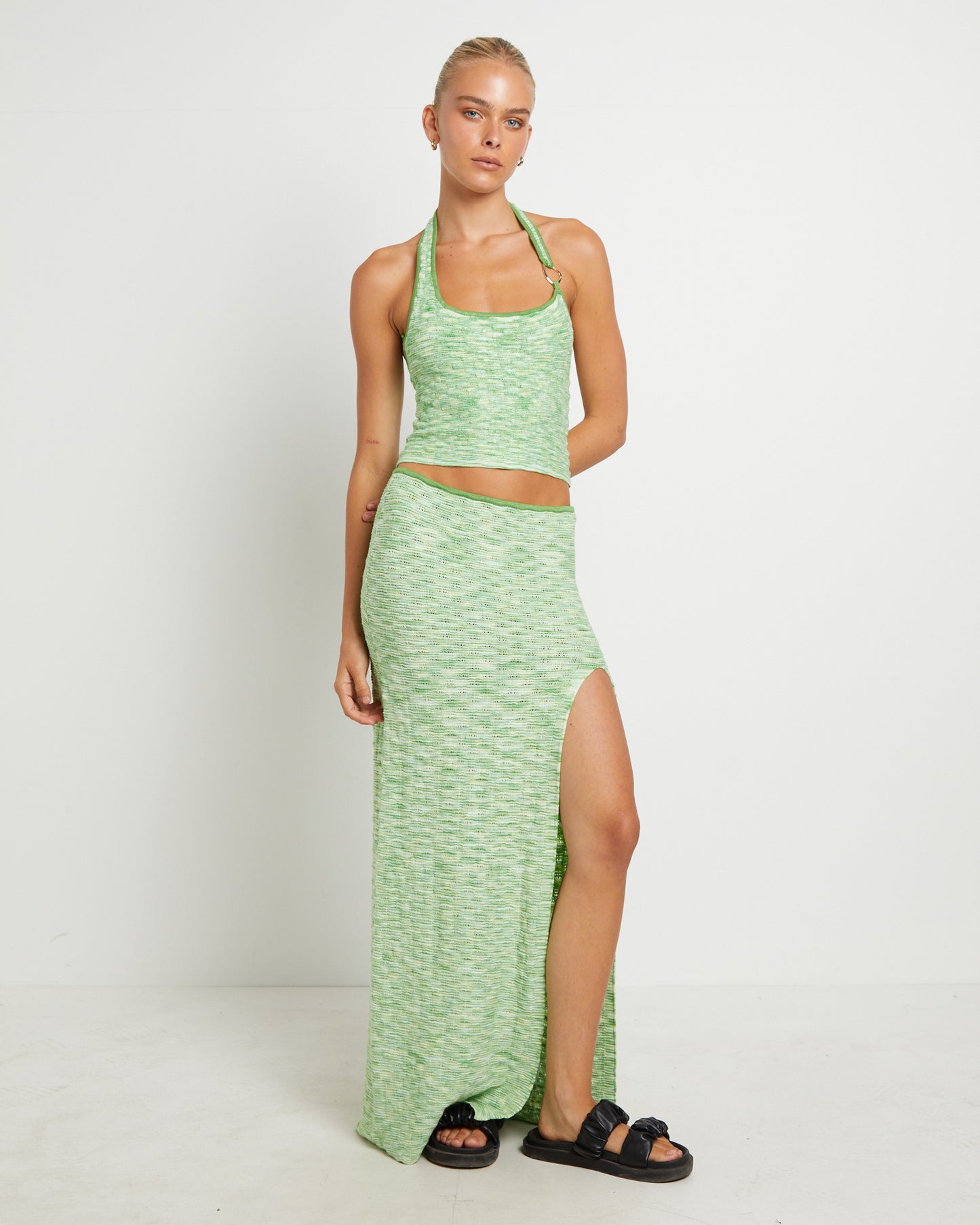 Ombre Assymetric Knit Top in Citrus