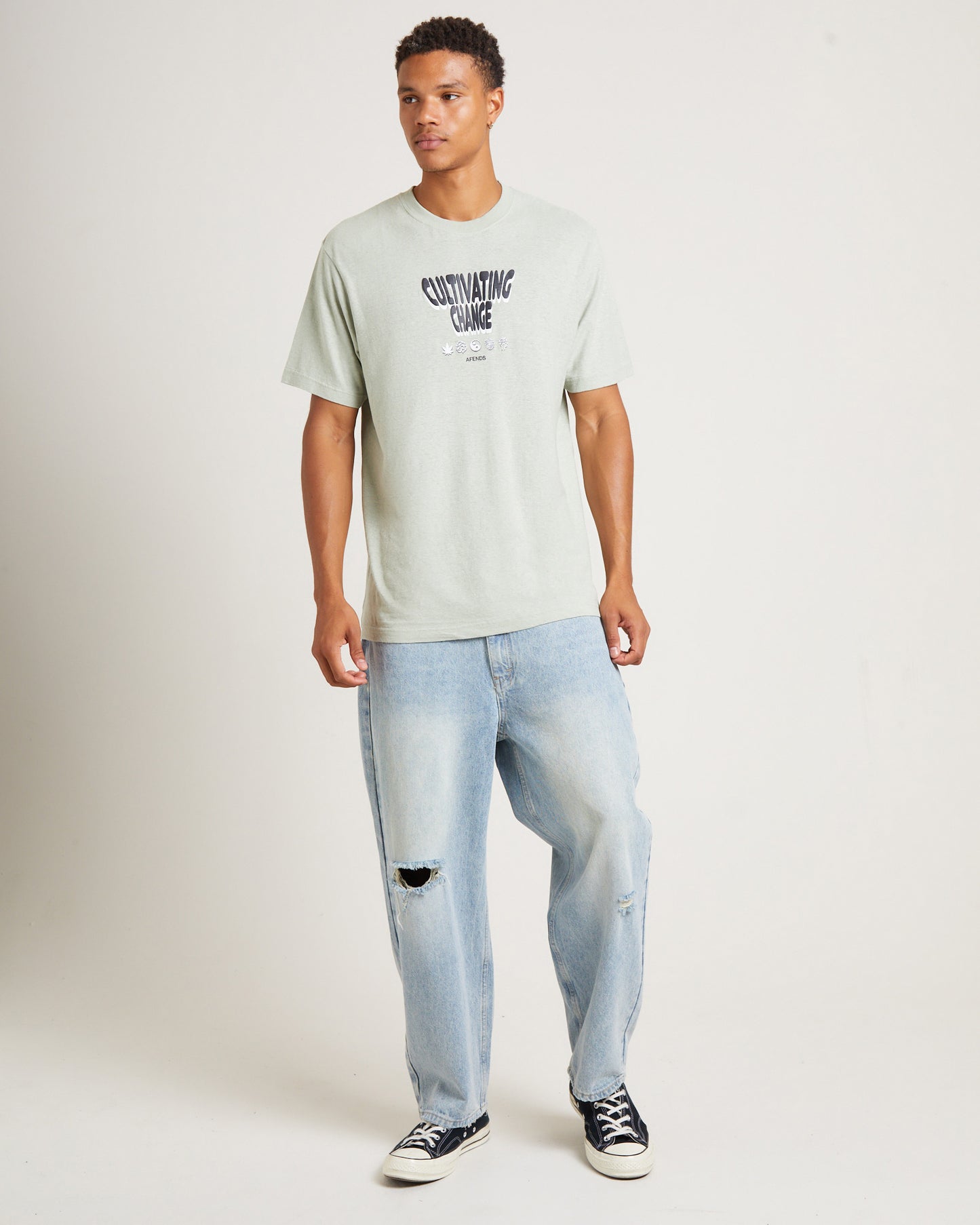 Proclaim Hemp Retro Fit Short Sleeve T-Shirt in Eucalyptus