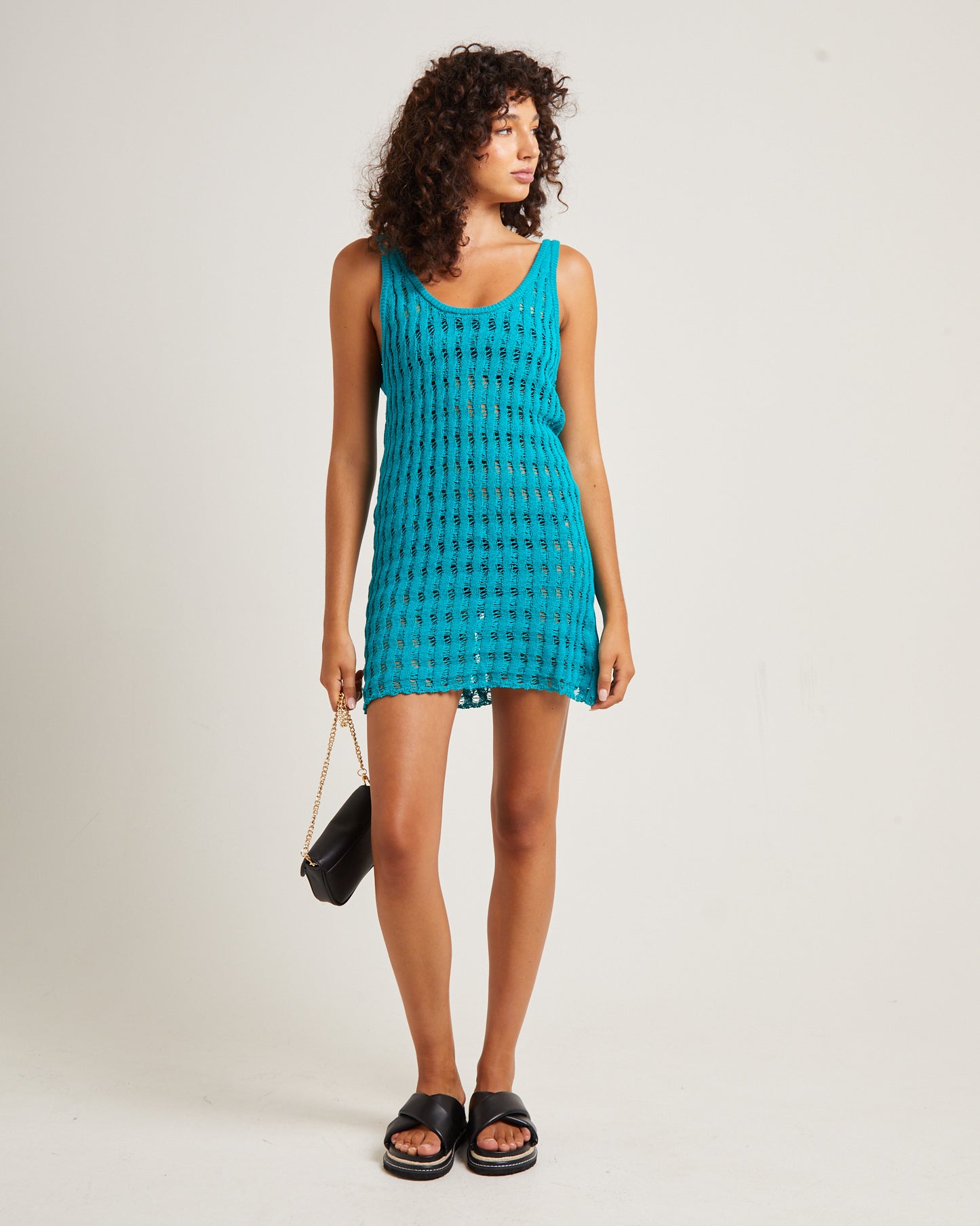 Kendall Mini Dress in Turquoise