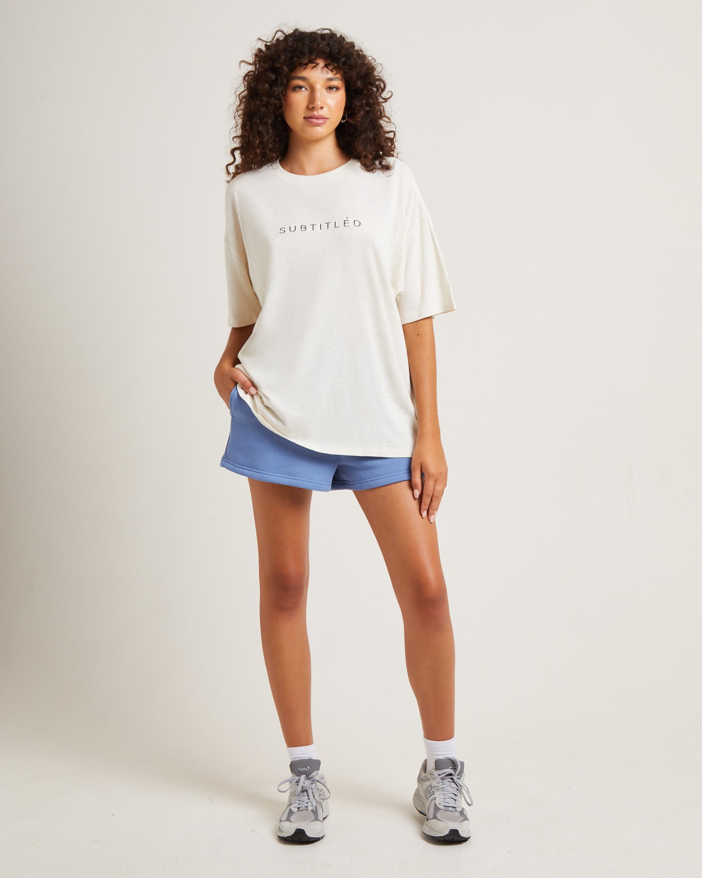 State Linen Oversized T-Shirt in Cream
