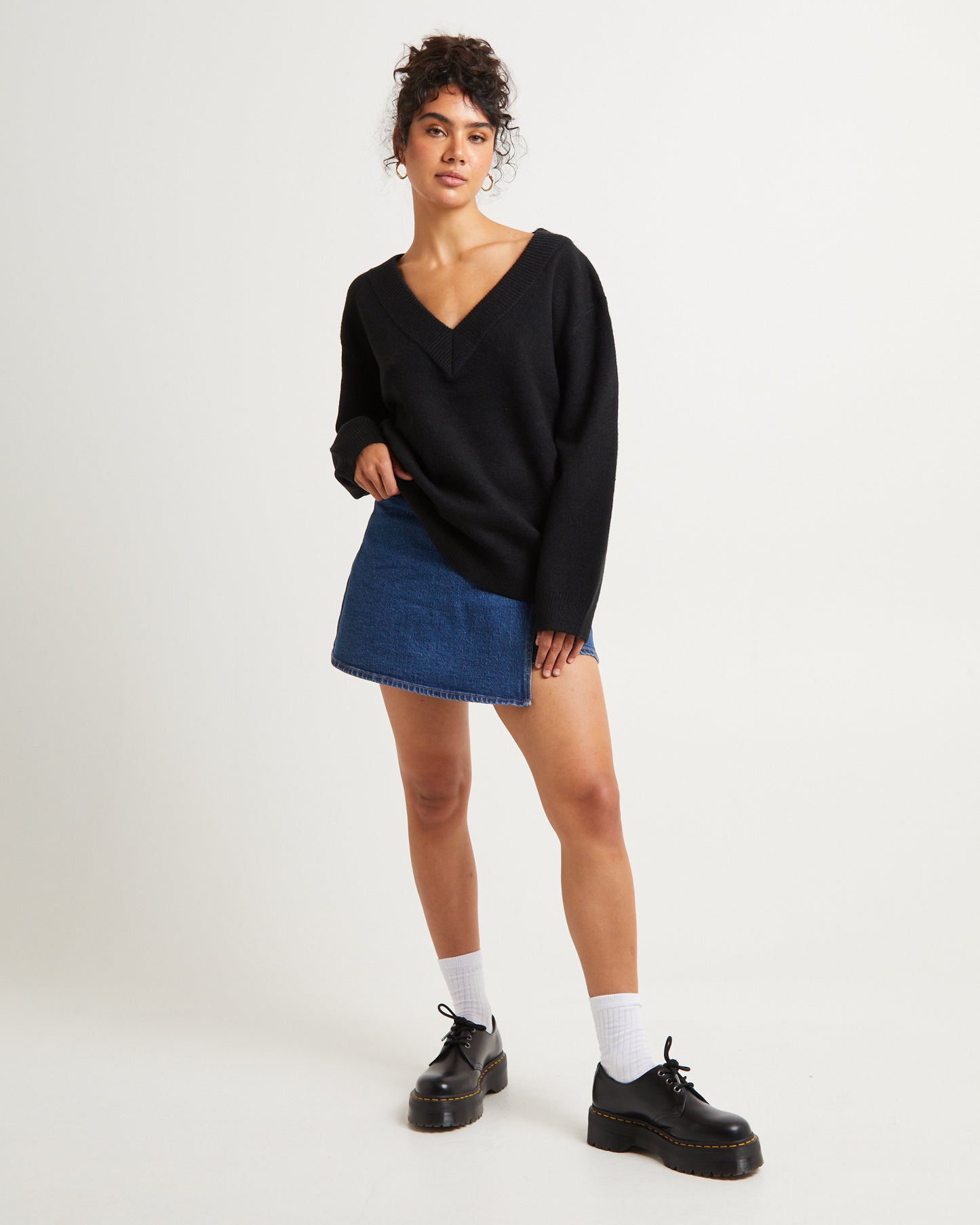 Deep V Neck Slouchy Jumper