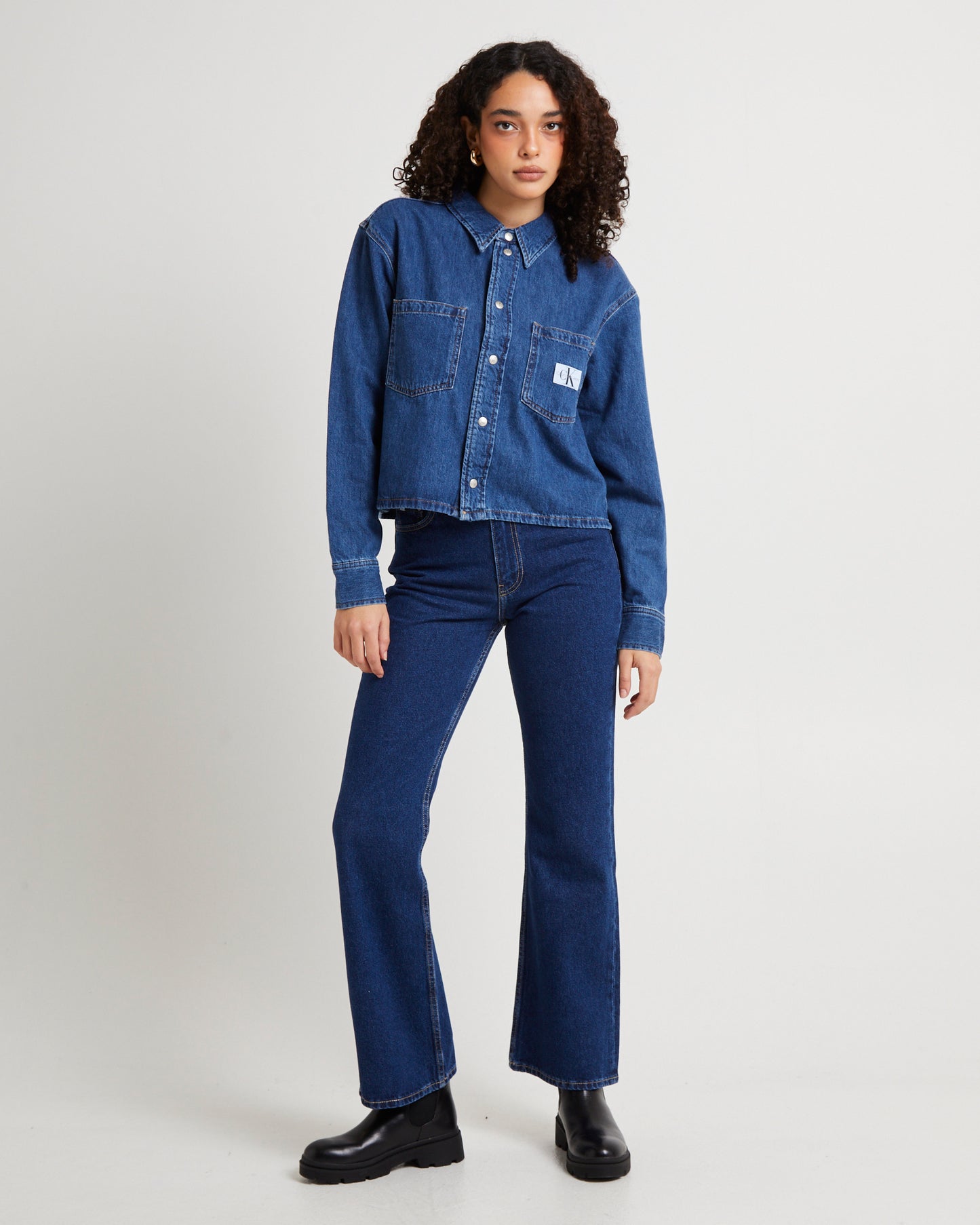 Cropped Dad Denim Shirt