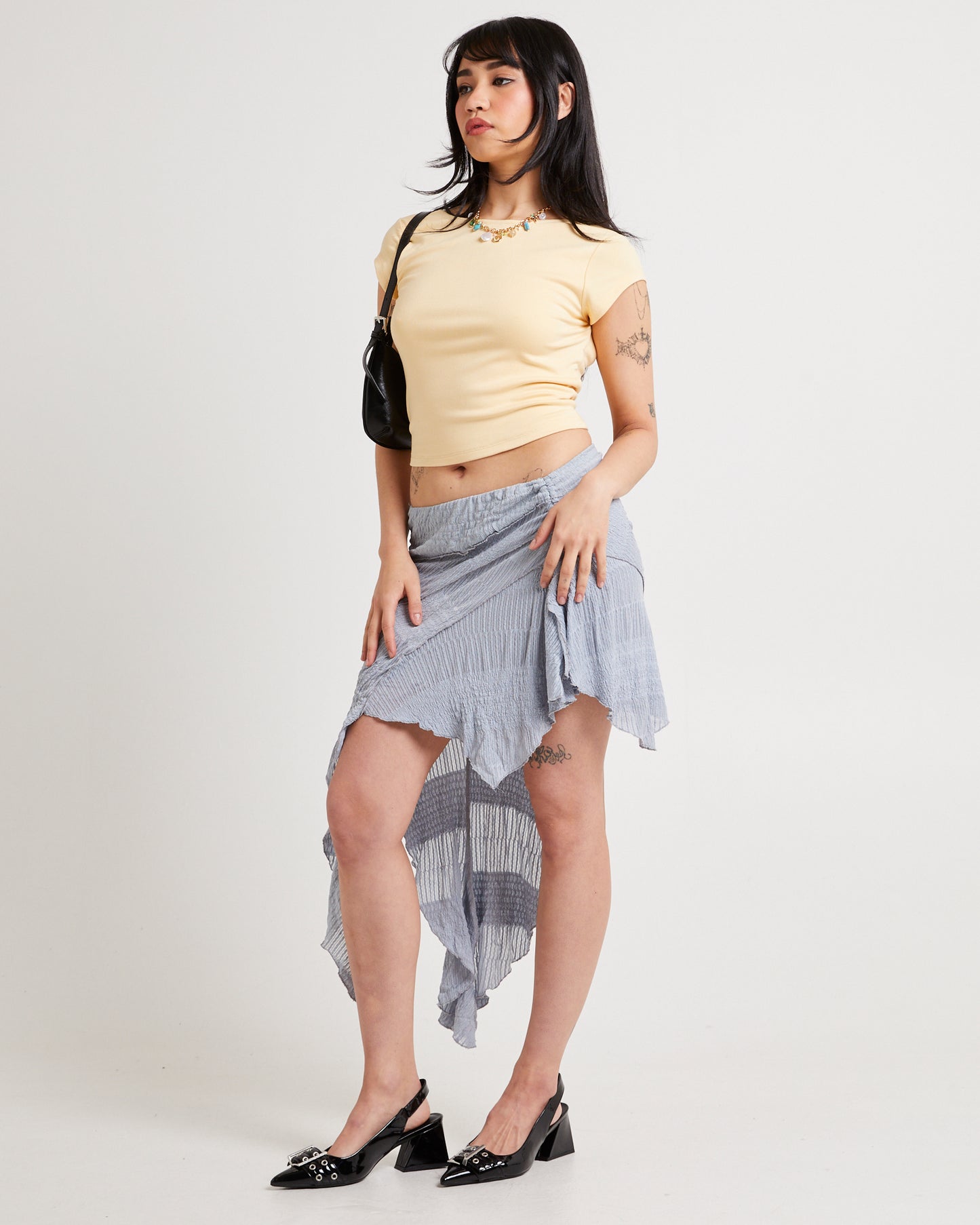 Asym Splice Mini Skirt