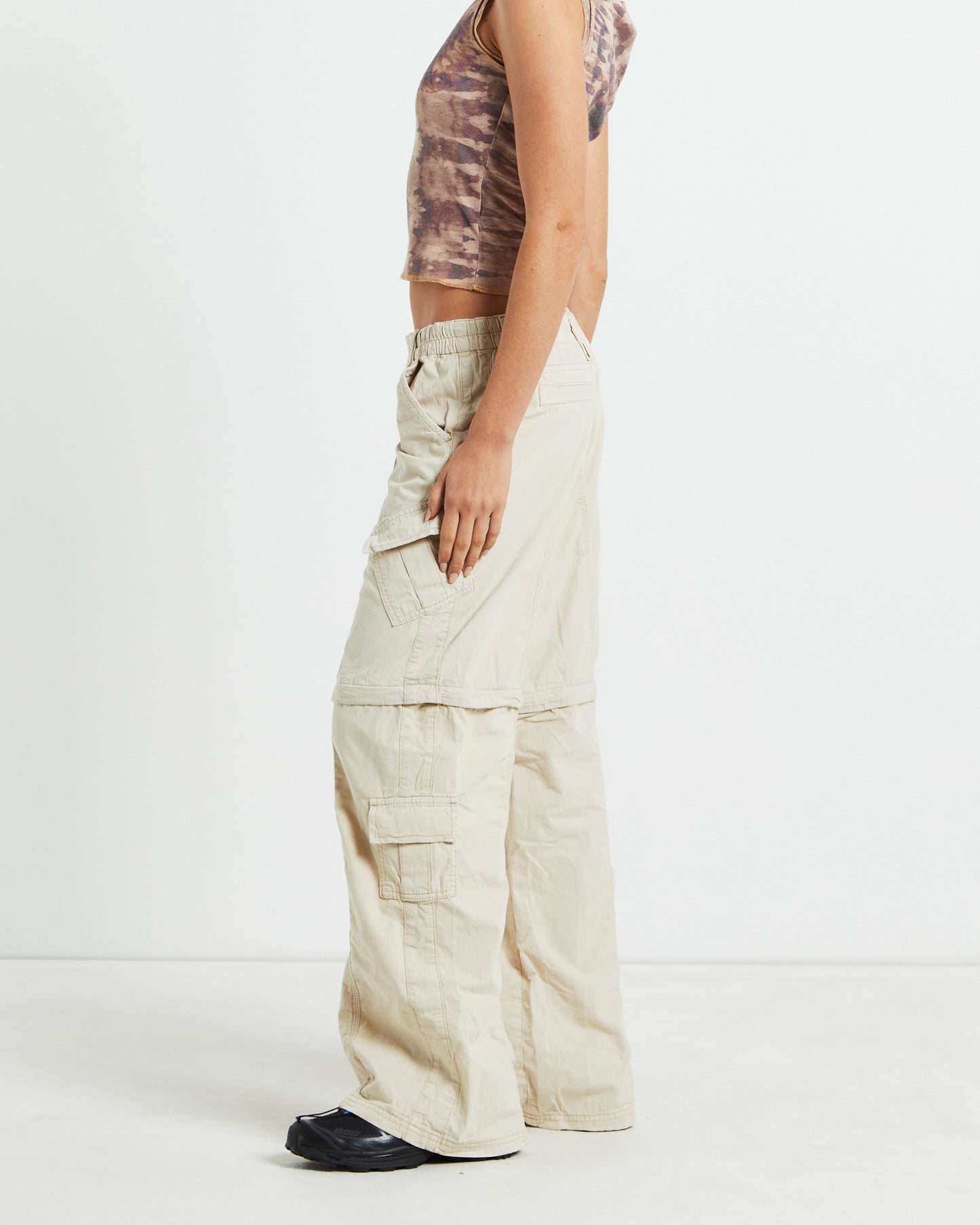 BDG Zip Off Y2K Pants Ecru