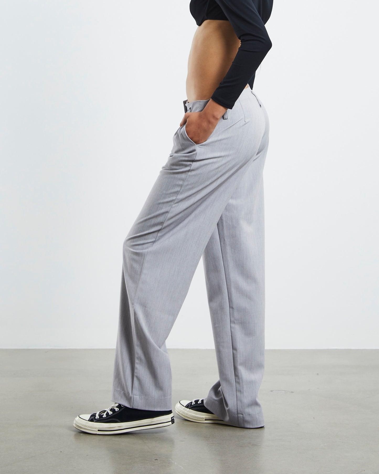 Cartia Low Rise Volume Pants Grey