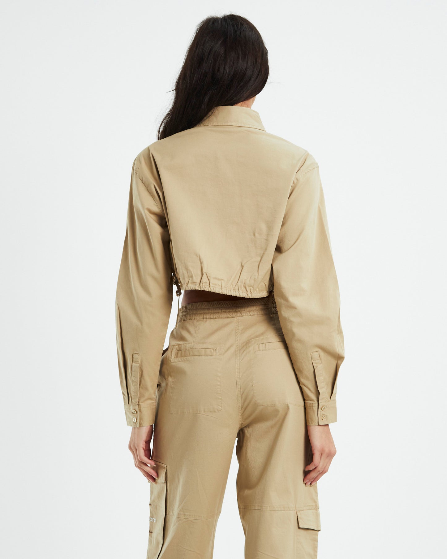 Archival Monologo Cropped Shirt Travertine