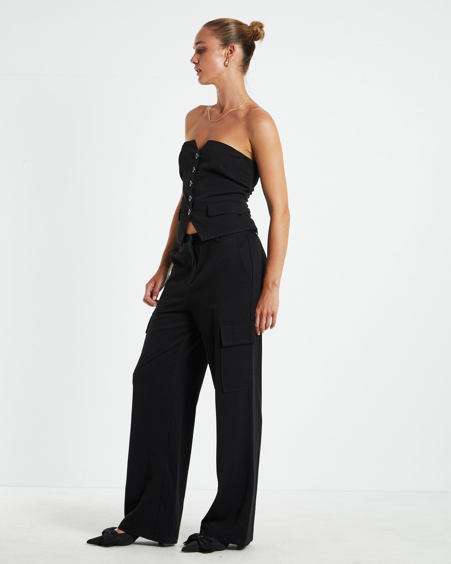 Brooklyn Strapless Vest Black