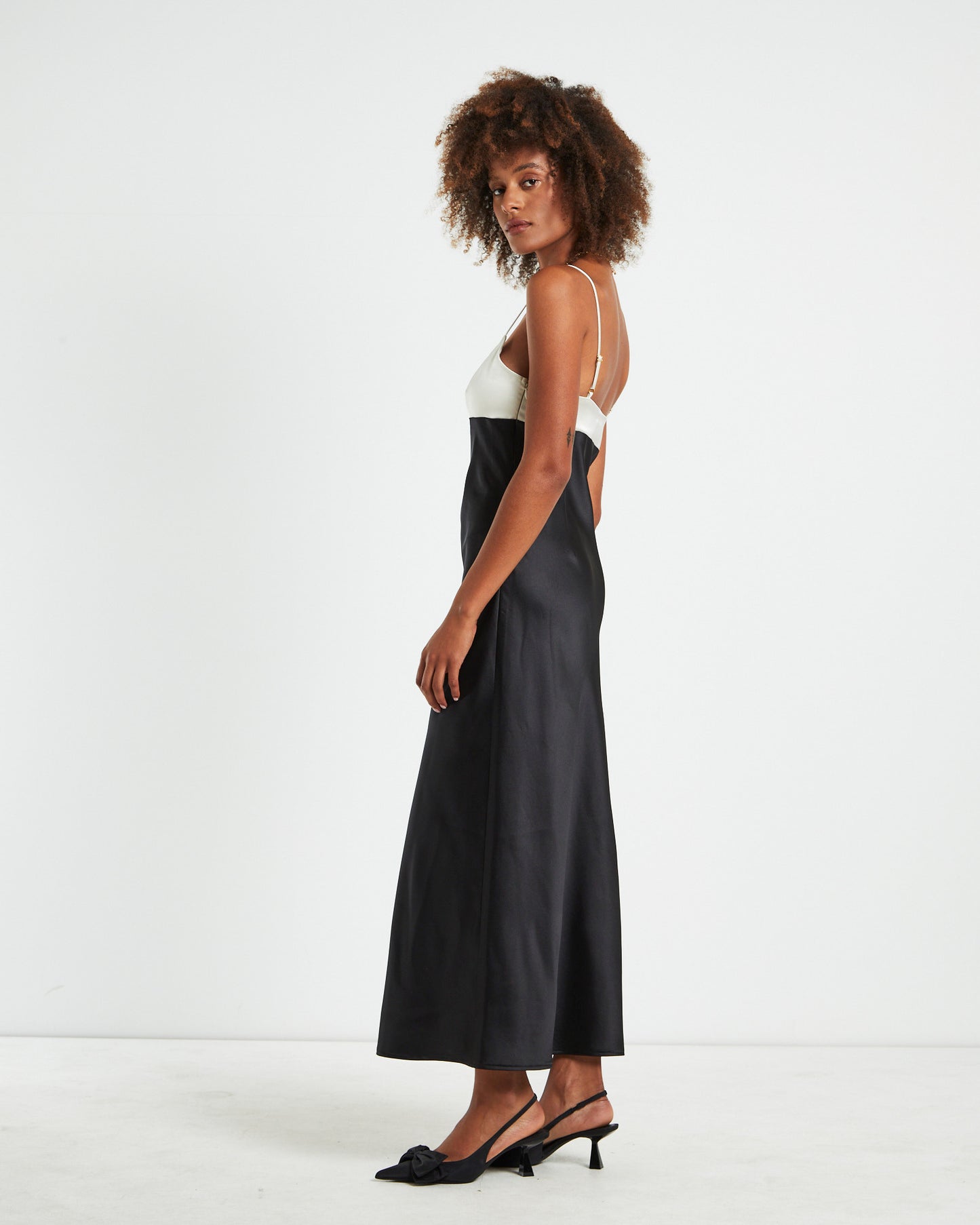 Amanda Colour Block Slip Dress Black/WHite