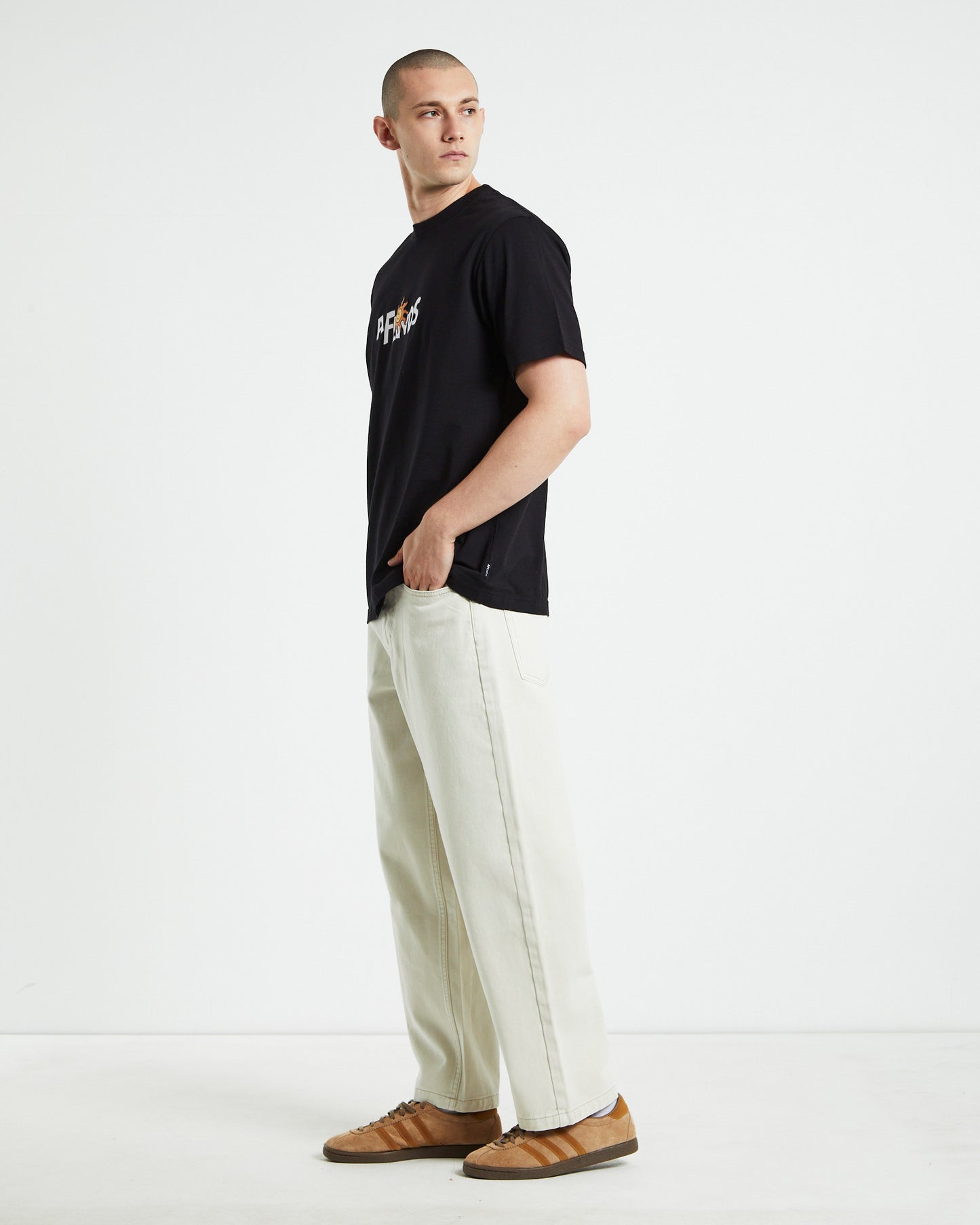 Sunshine Recycled Retro Fit Short Sleeve T-Shirt Black