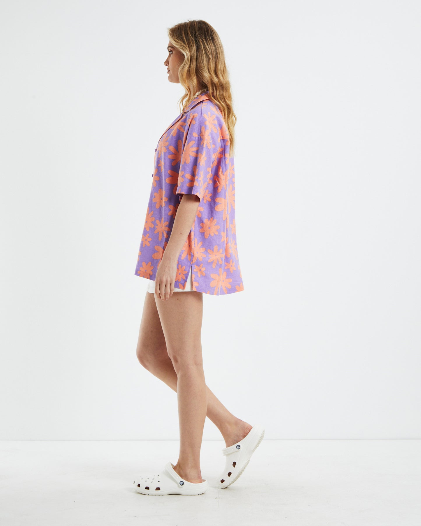 Leanna Happy Place Aloha Shirt Purple