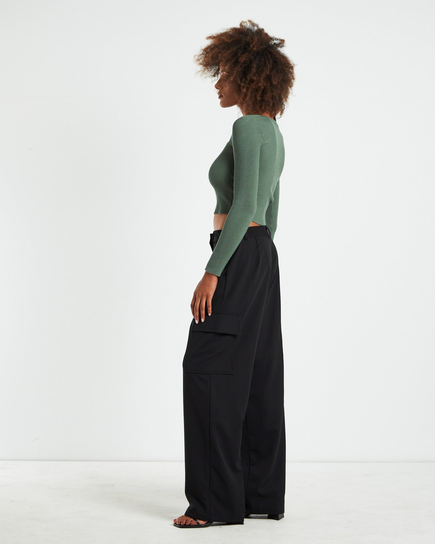 Indy Asymmetric Cut Out Knit Long Sleeve Top