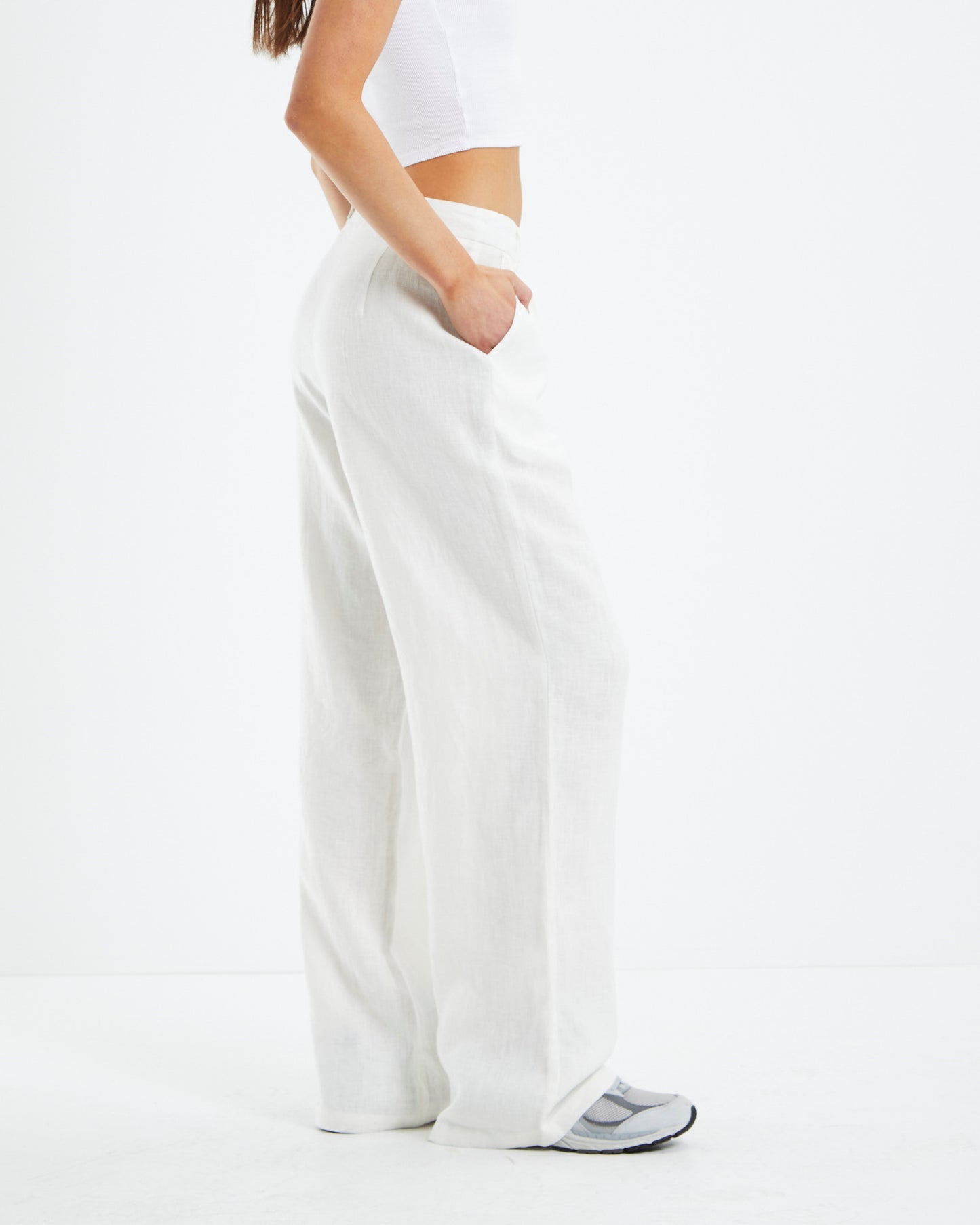 Jaylah Linen Slouch Trousers Cream