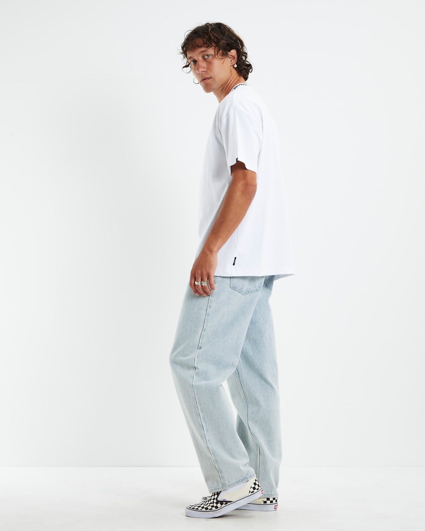 Collar Short Sleeve T-Shirt White