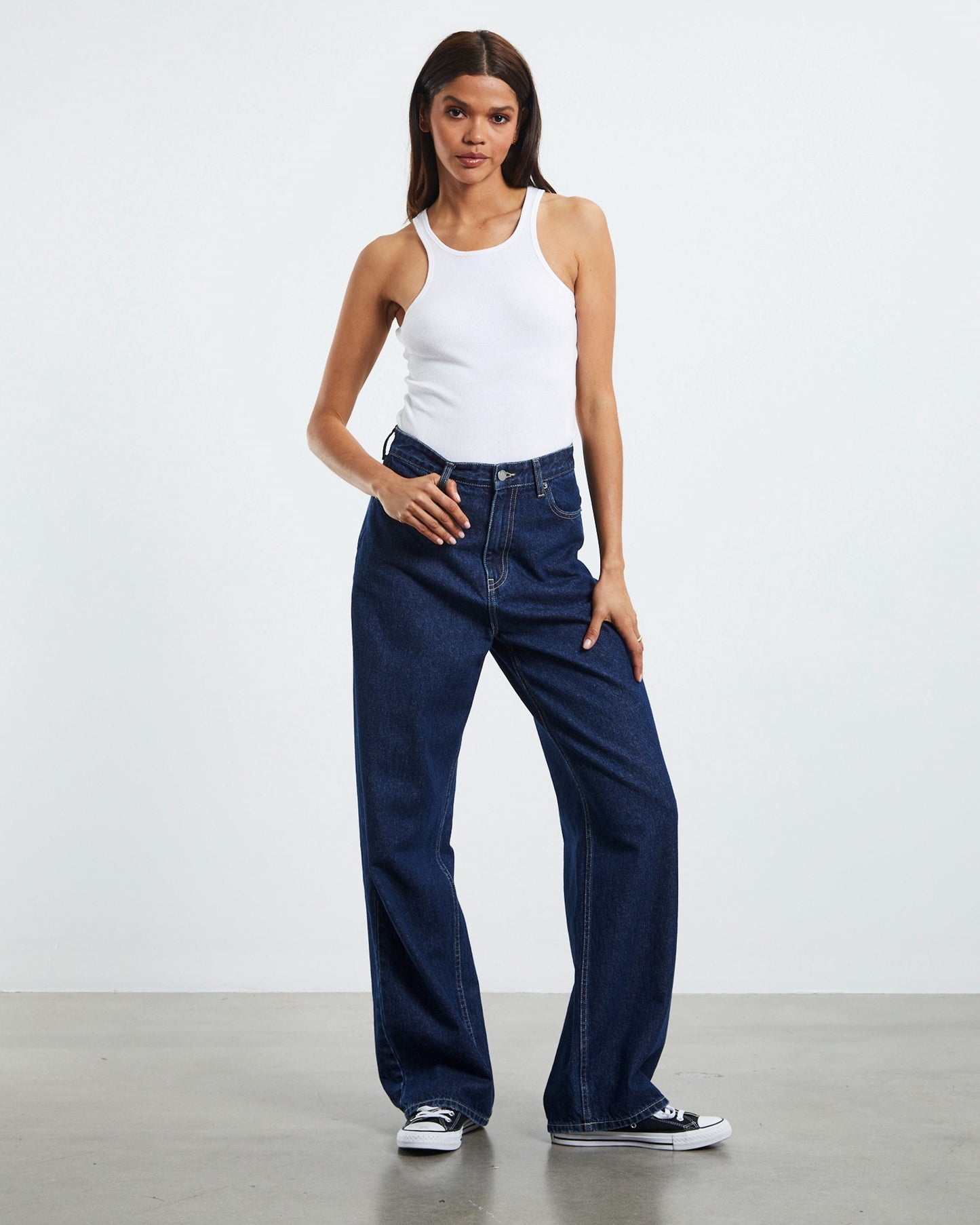 Donna Denim Jeans Pebble Dark Retro