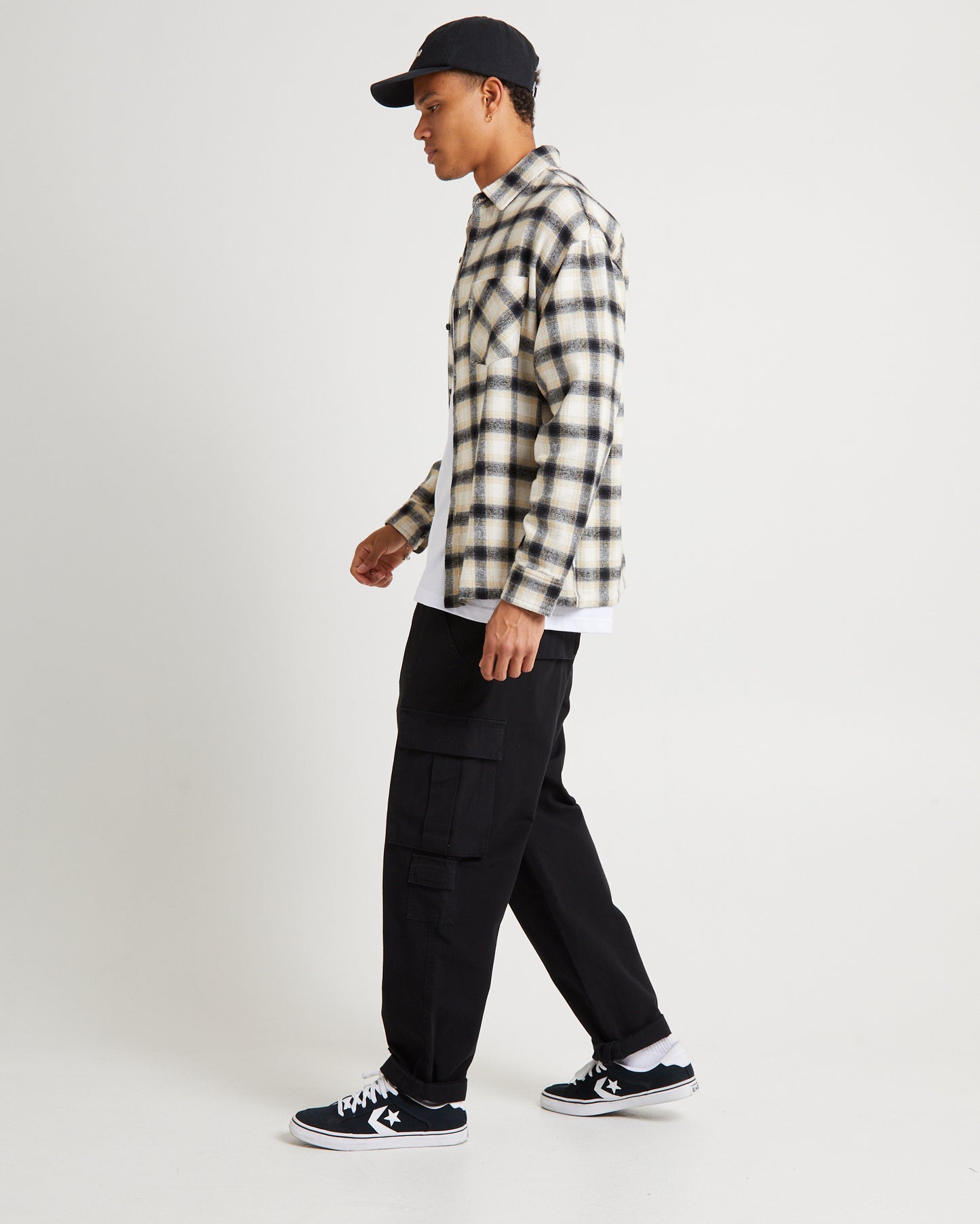 Portland Long Sleeve Flanno Off White
