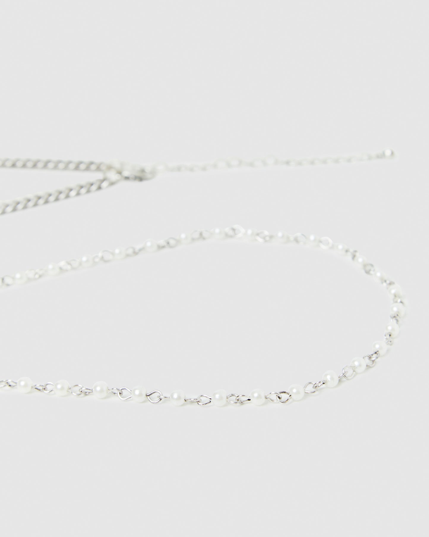 Pearl Necklace 2 Pack Silver Multi