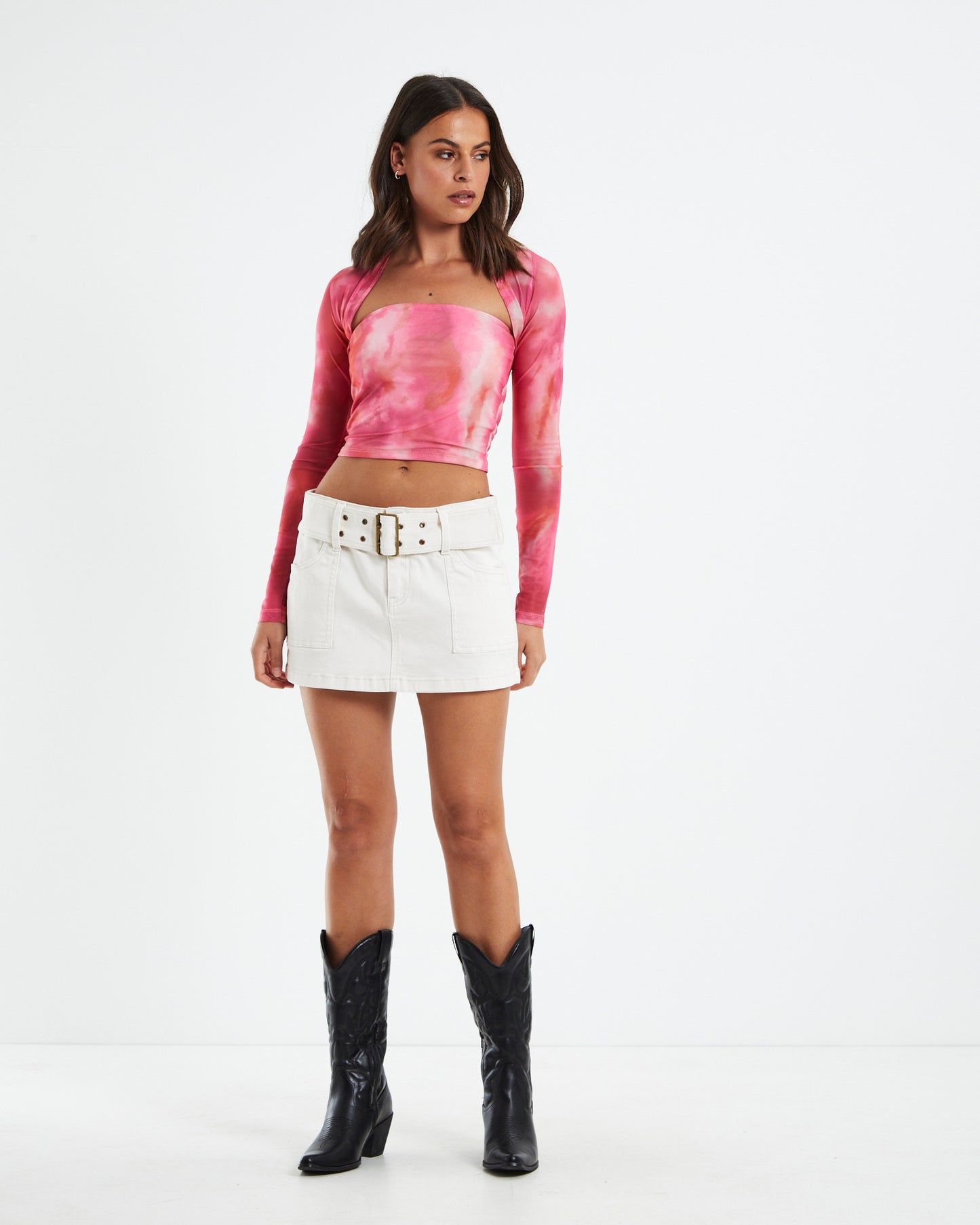 Kouna Bandeau Top Abstract Blurred Pink