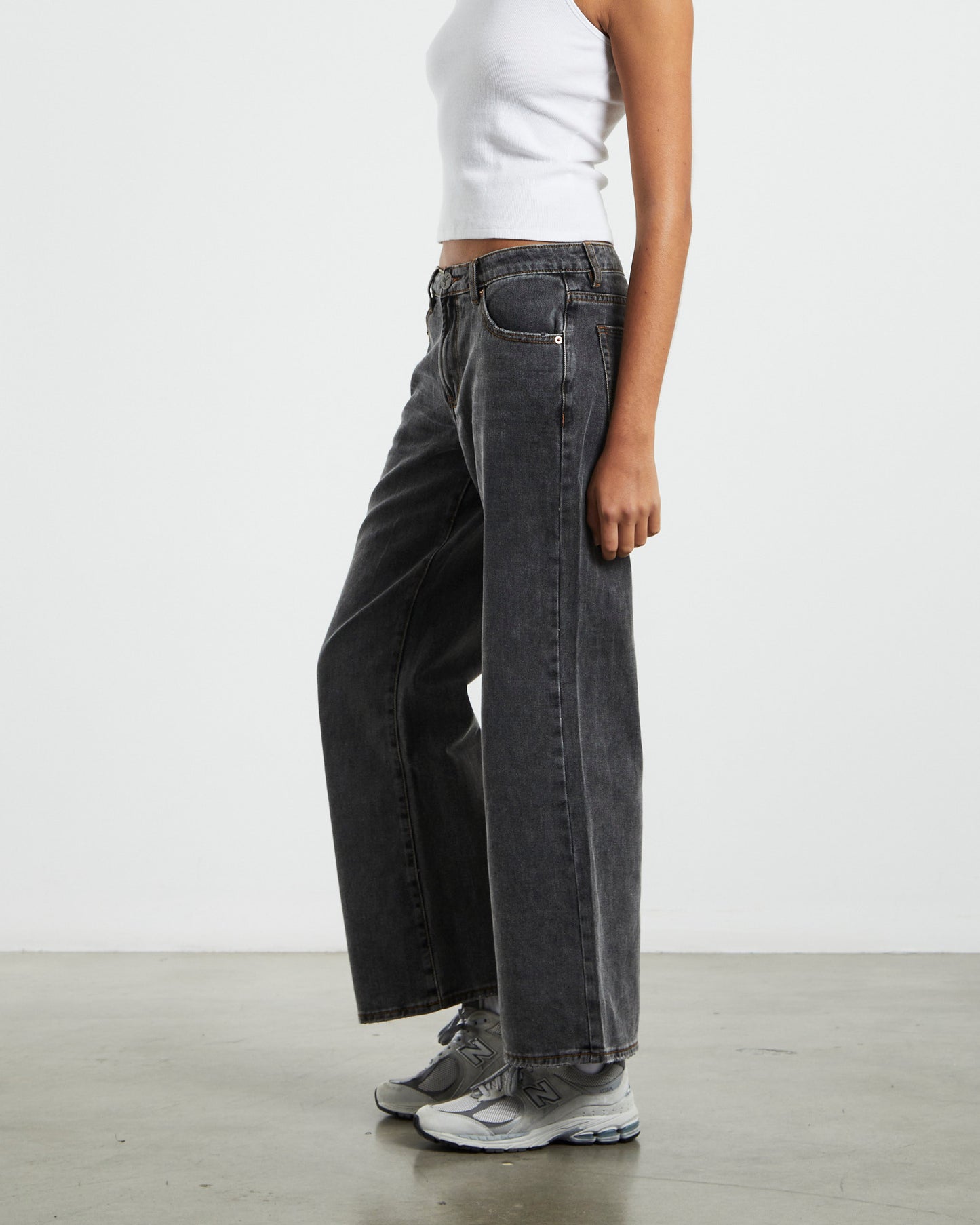 Recycled Lowrider Wide Leg Jeans Black