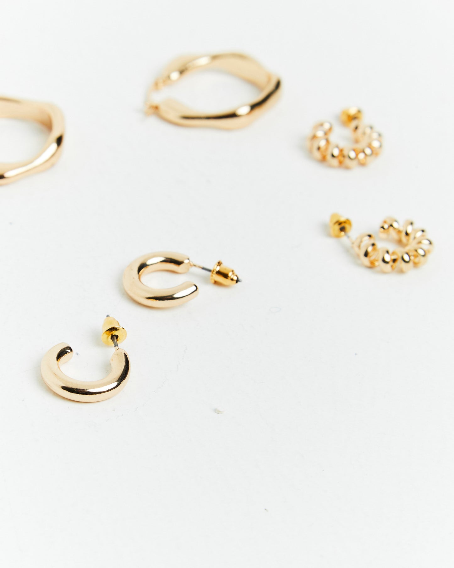 Aire Assorted Hoop Earrings Pack Gold