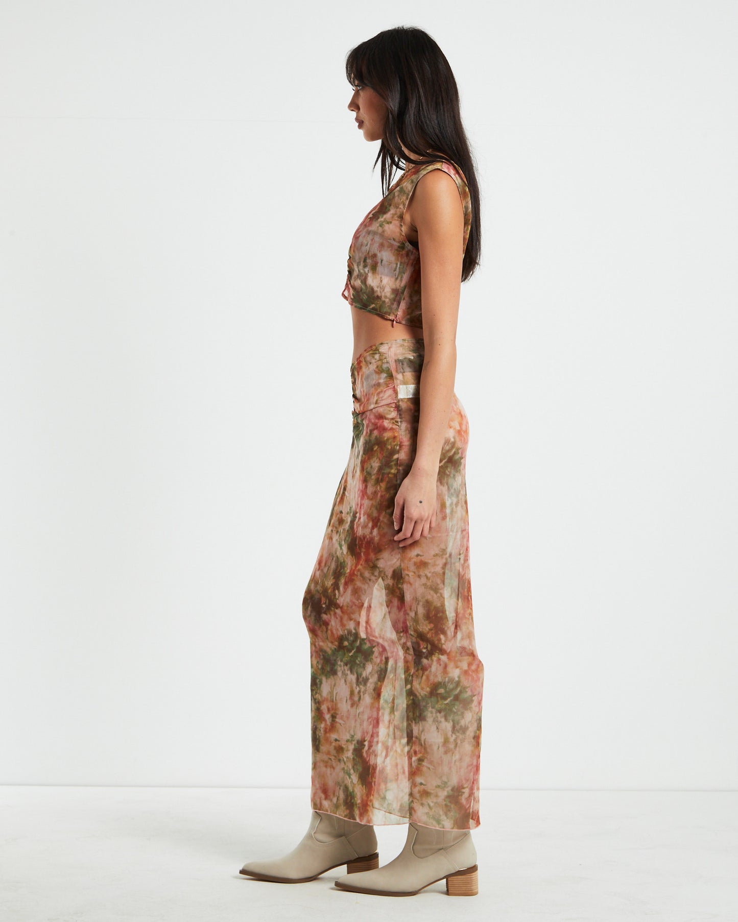 Tibby Tie Dye Gather Front Top in Assorted