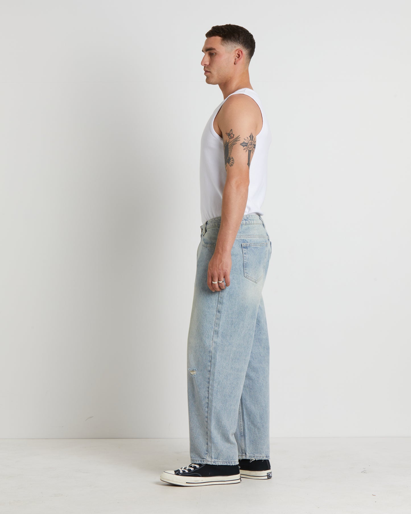 Paramount Ribbed Singlet in White