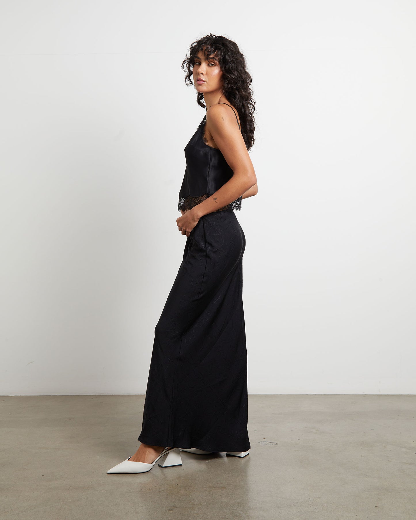 Nadia Lace Framed Cami in Black